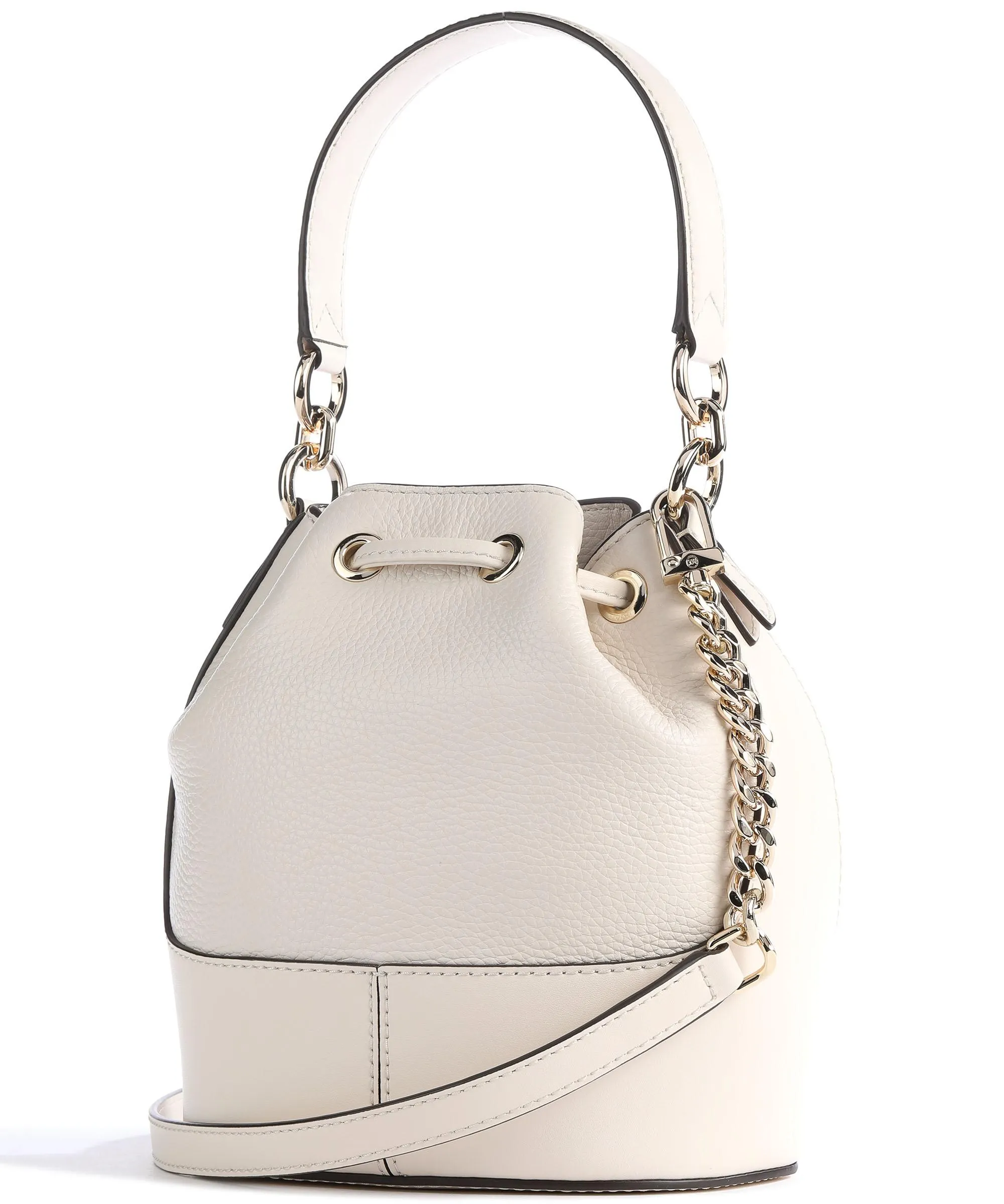 Michael Kors Devon Borsa a secchiello pelle granulata avorio  