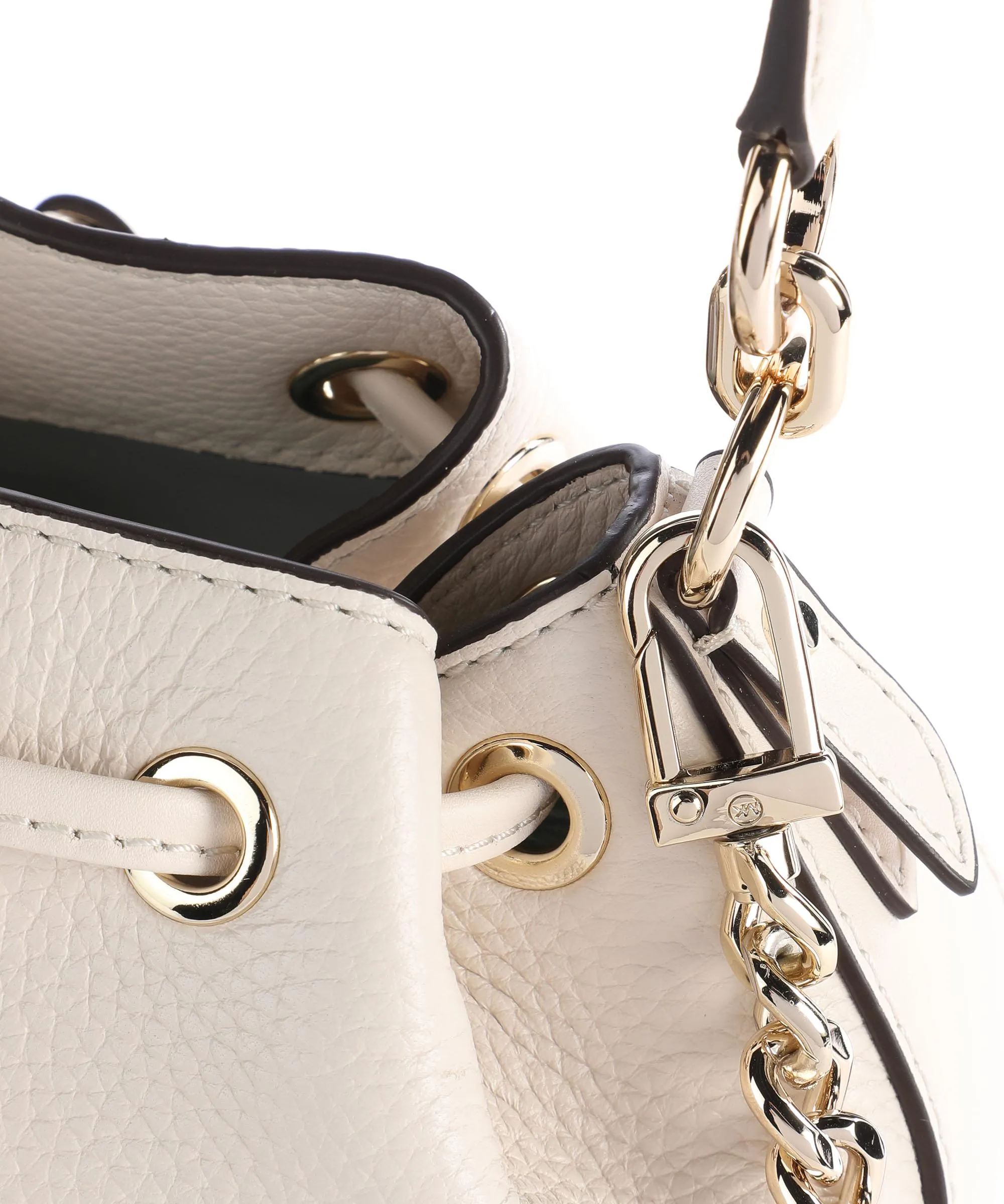  Michael Kors Devon Borsa a secchiello pelle granulata avorio  