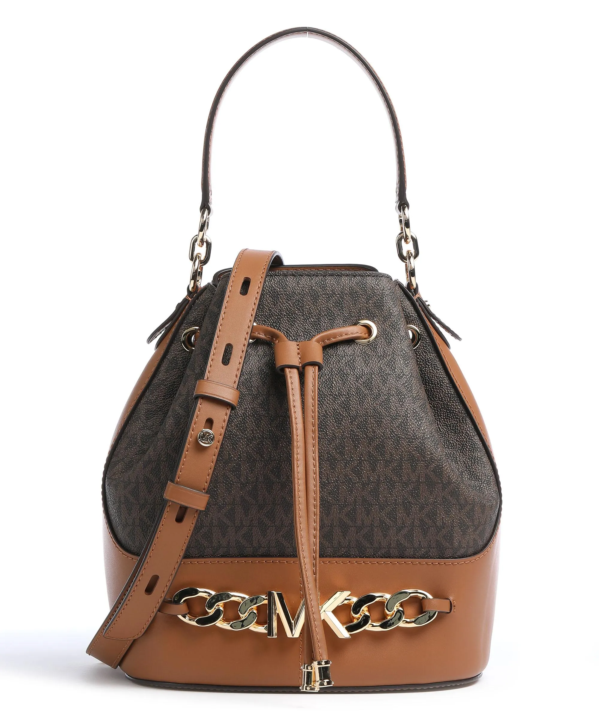  Michael Kors Devon Borsa a secchiello tela marrone scuro  