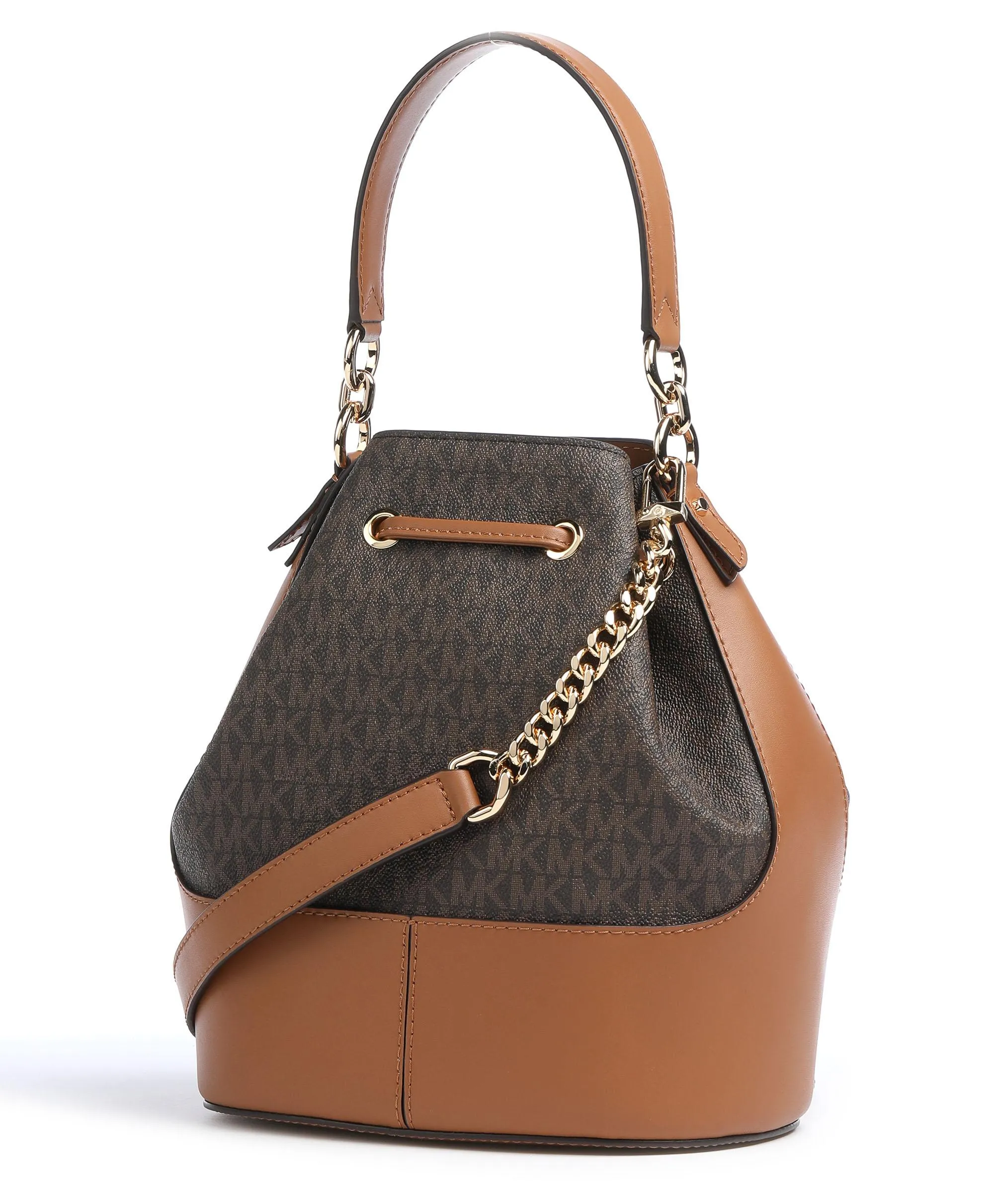  Michael Kors Devon Borsa a secchiello tela marrone scuro  