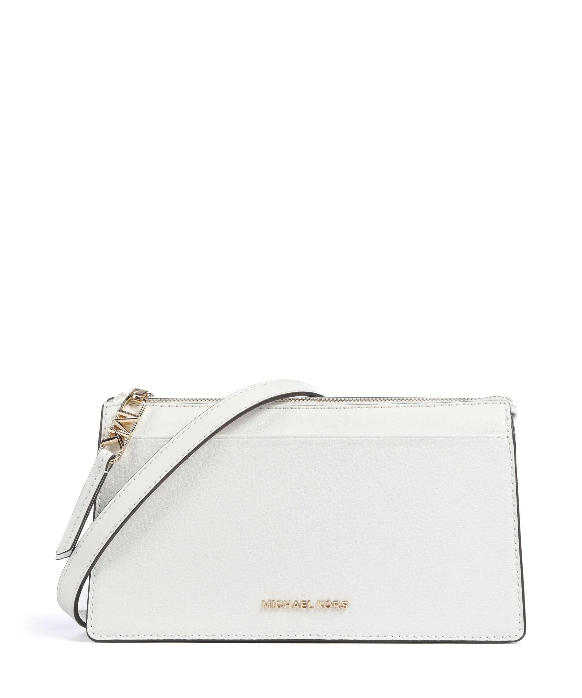  Michael Kors Empire Borsa a spalla pelle granulata bianco  