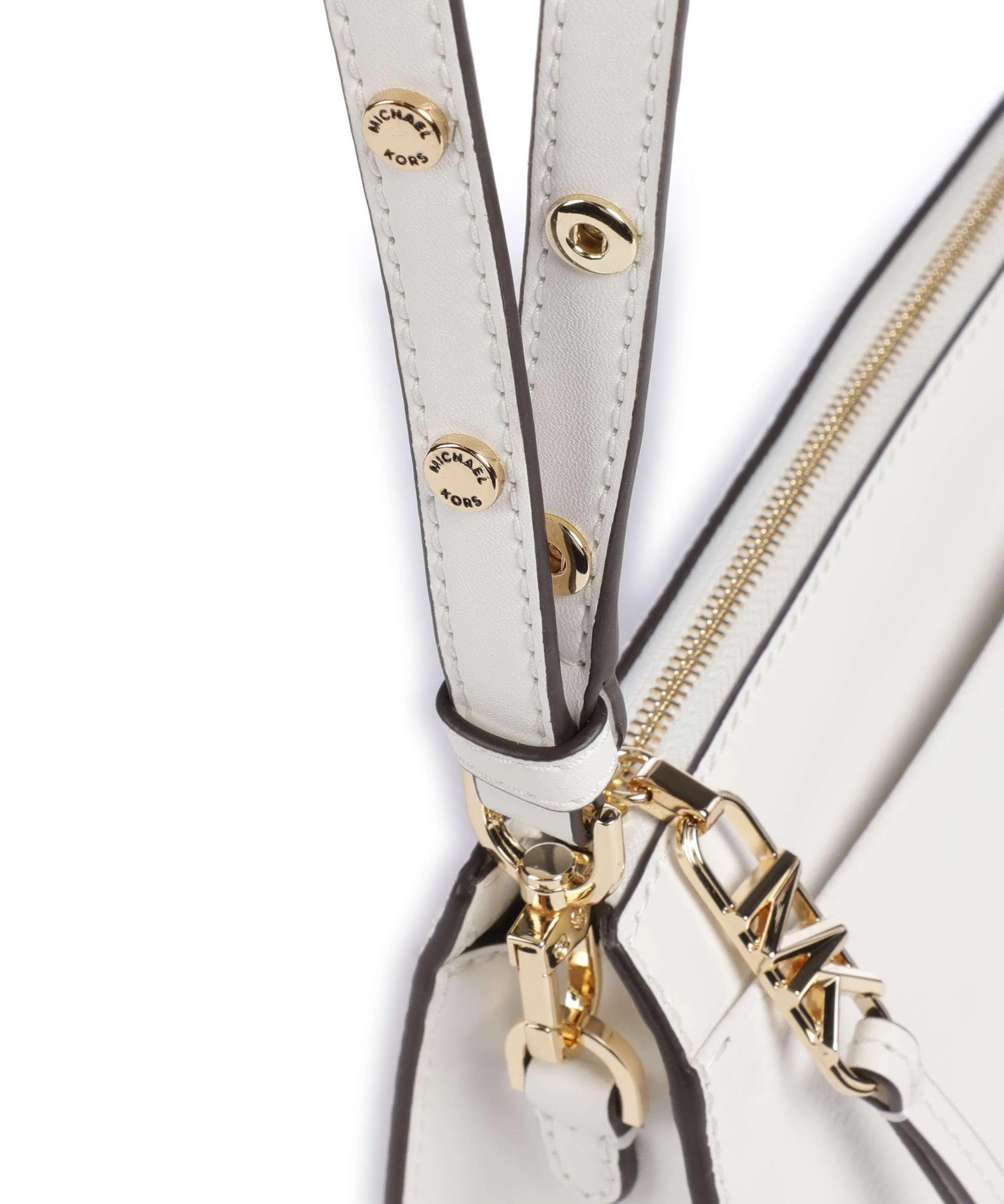  Michael Kors Empire Borsa a spalla pelle granulata bianco  