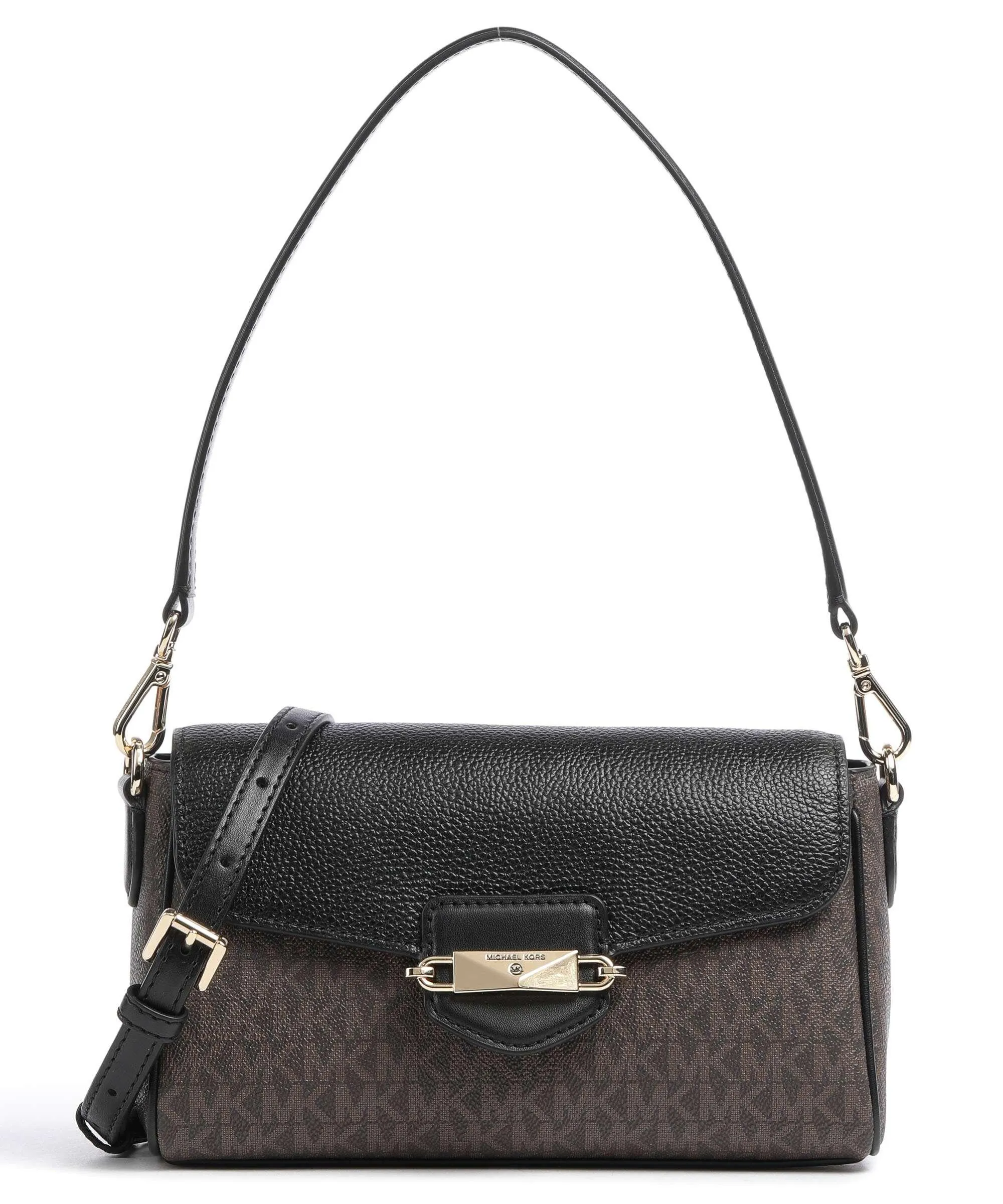  Michael Kors Fleur Borsa a spalla tela, pelle sintetica nero  