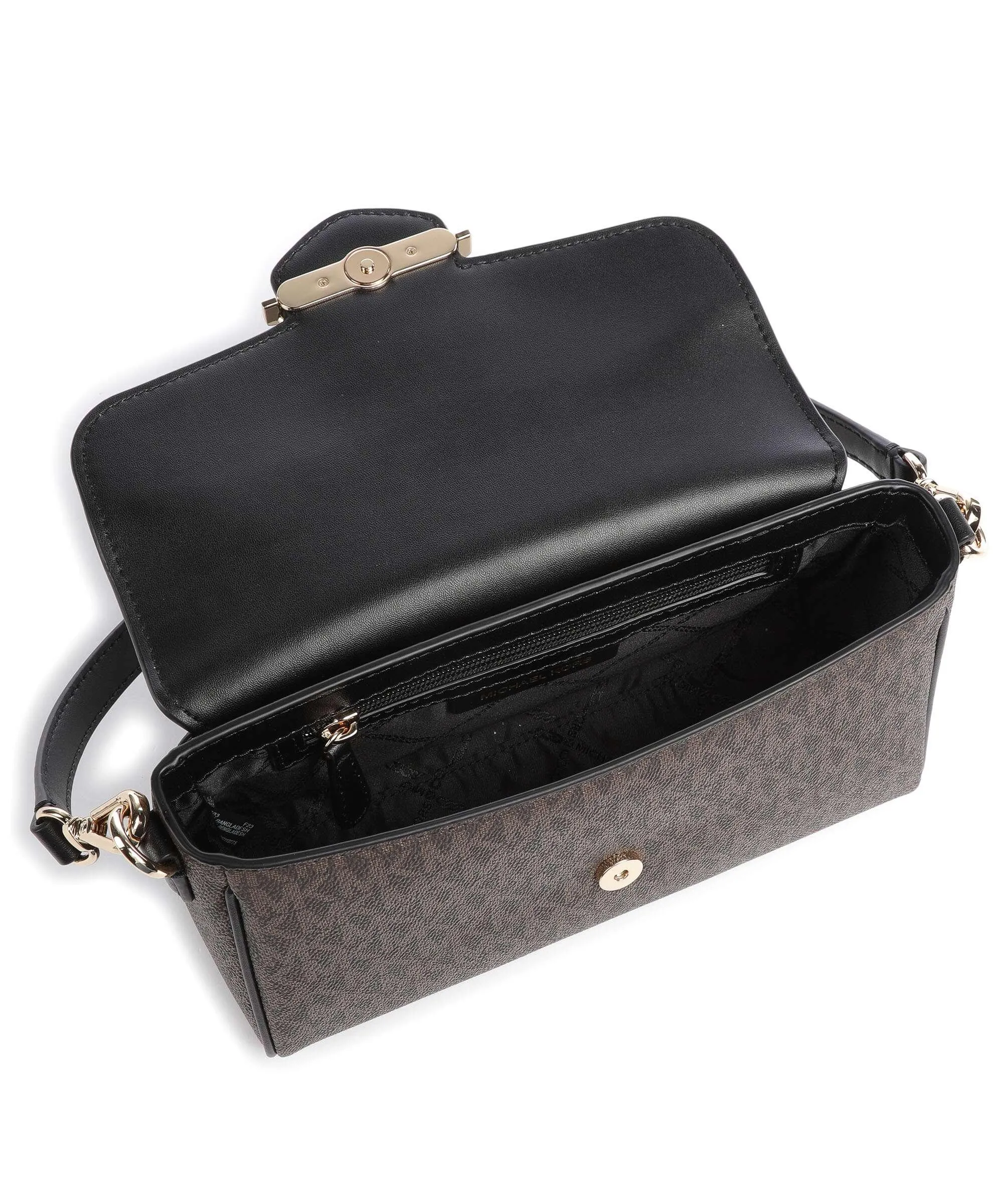  Michael Kors Fleur Borsa a spalla tela, pelle sintetica nero  
