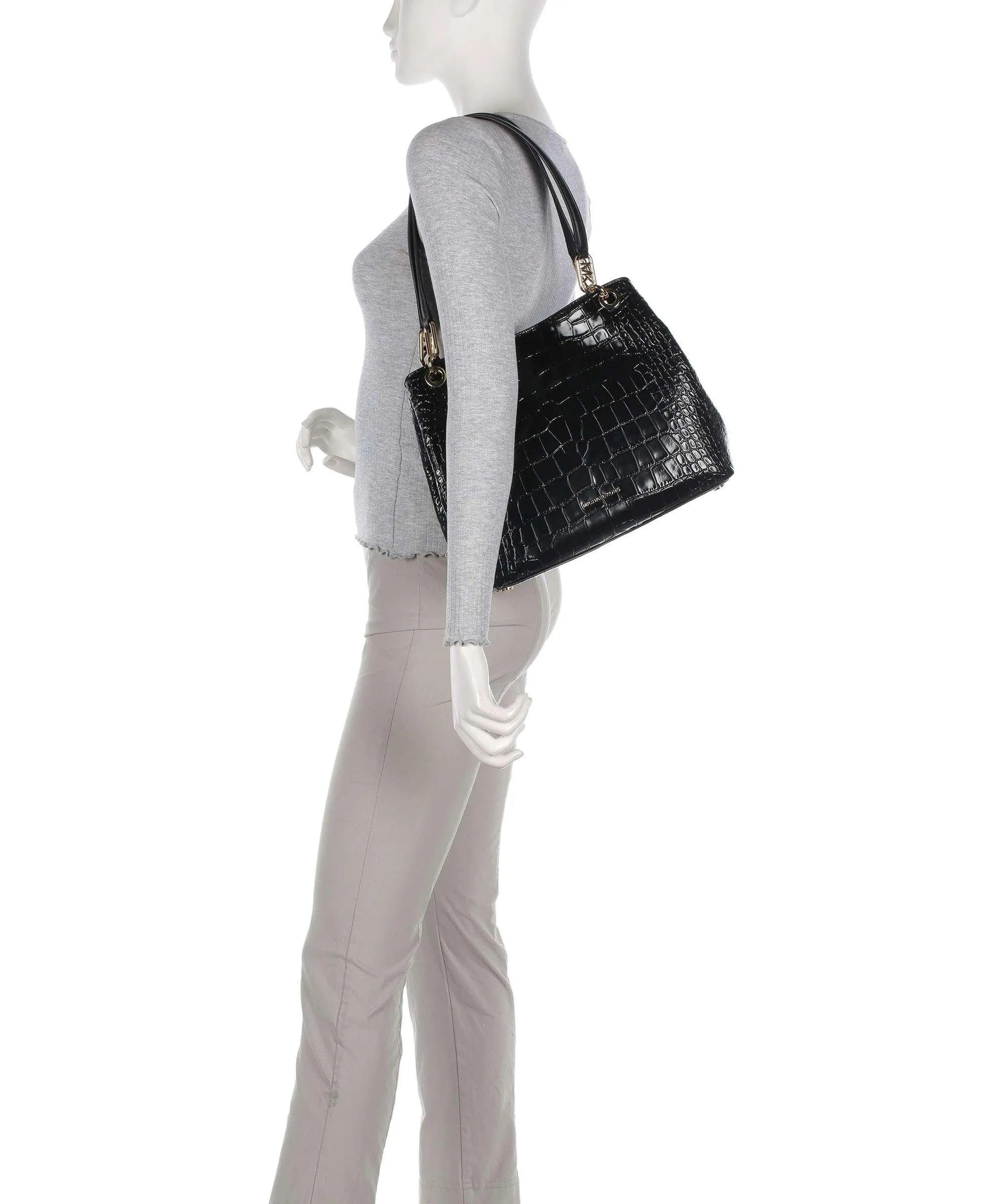  Michael Kors Kensington Borsa hobo pelle di vacchetta goffrata nero  