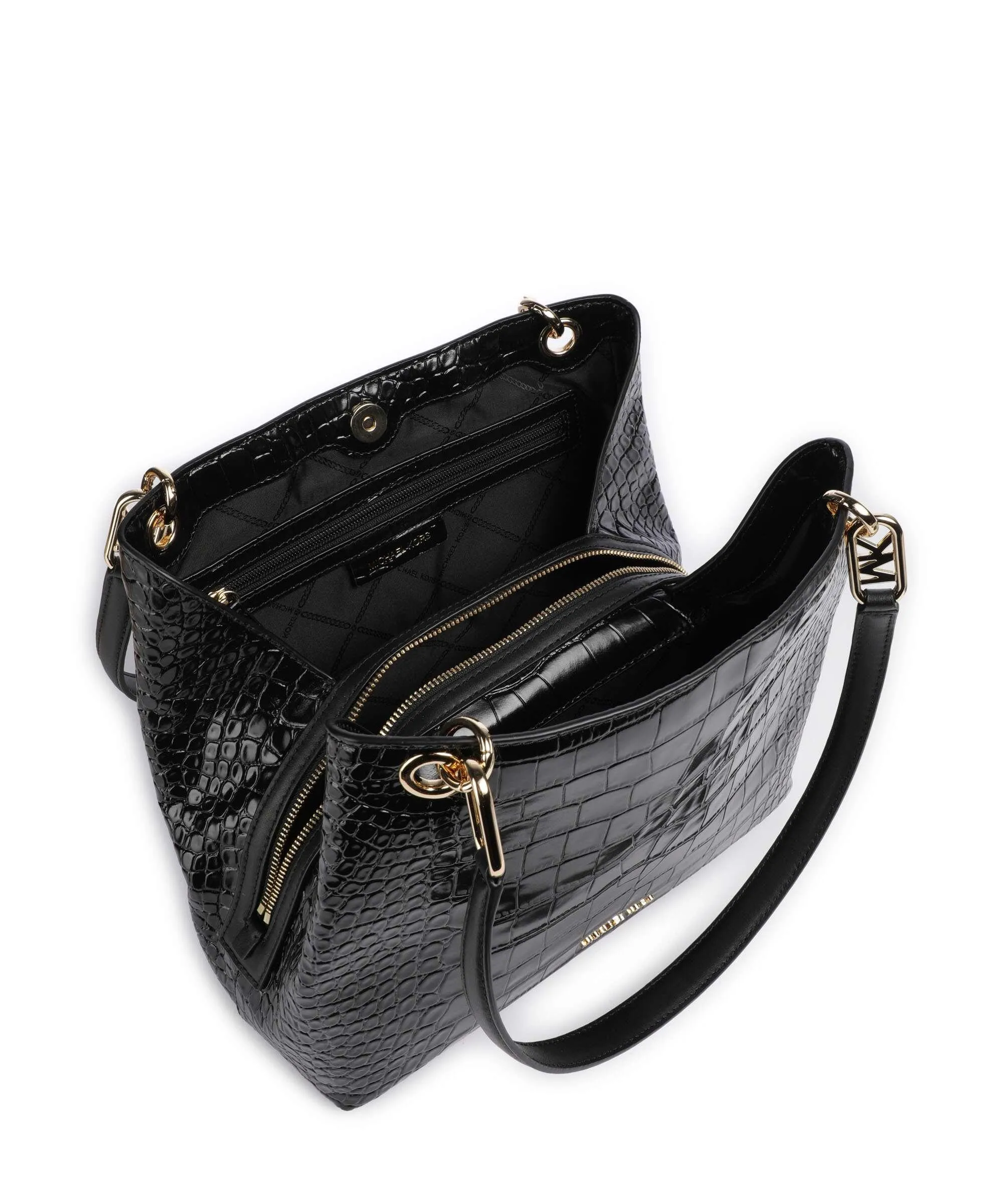  Michael Kors Kensington Borsa hobo pelle di vacchetta goffrata nero  