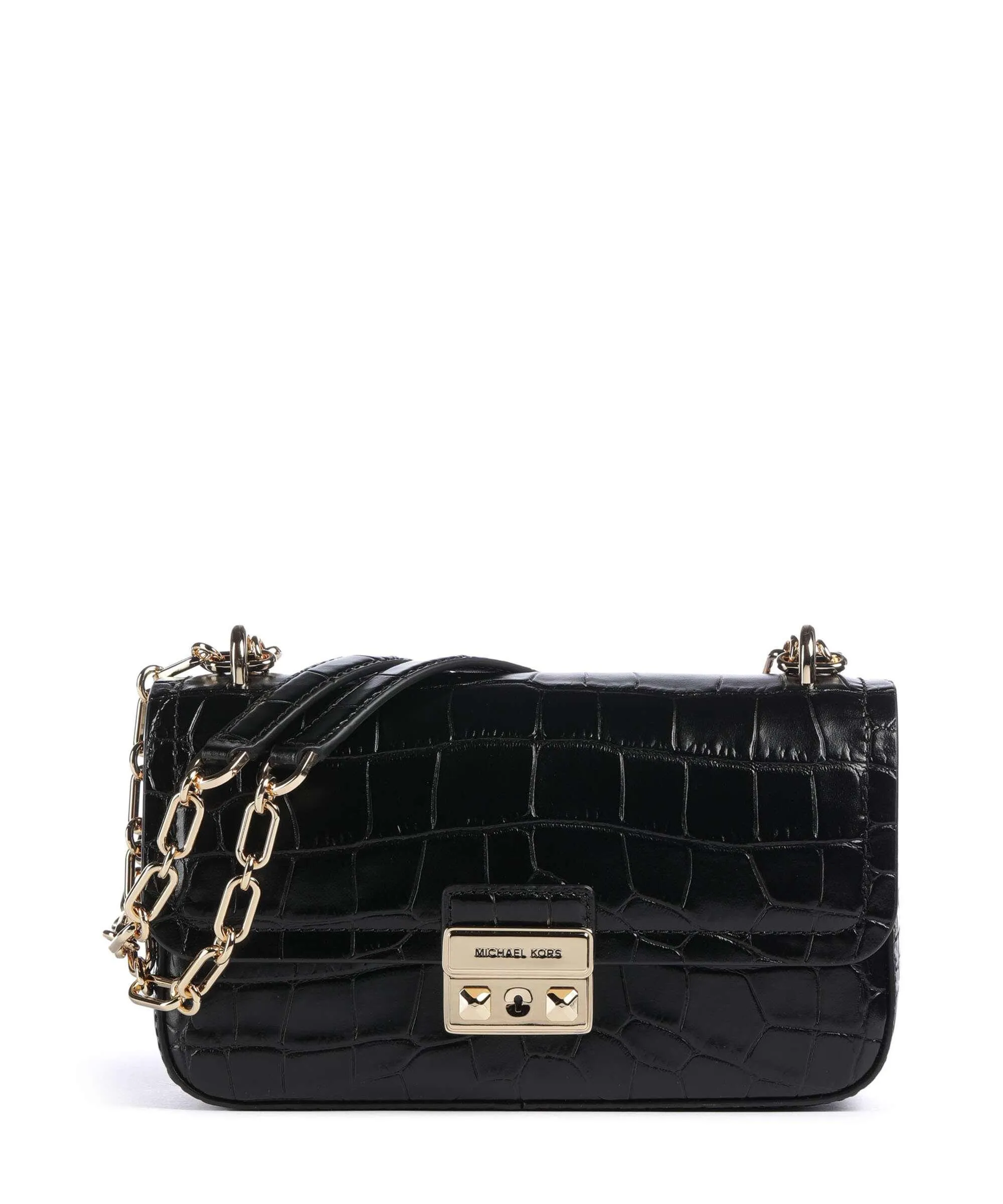  Michael Kors Tribeca Borsa a spalla pelle di vitello goffrata nero  