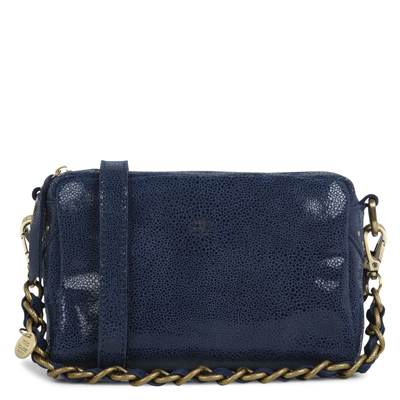  MILA LOUISE   MAMA - Borsa a tracolla in pelle coccodrillo | Blu