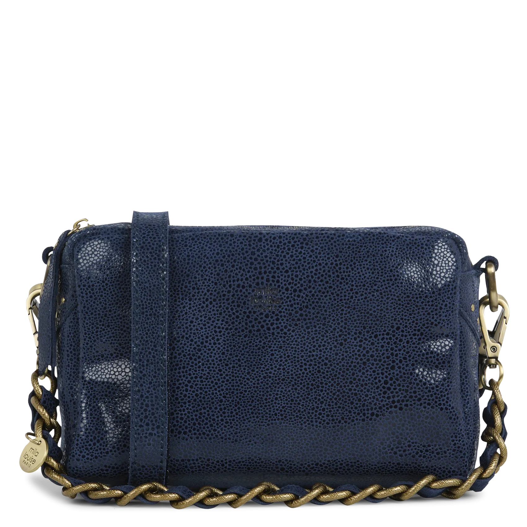  MILA LOUISE   MAMA - Borsa a tracolla in pelle coccodrillo | Blu