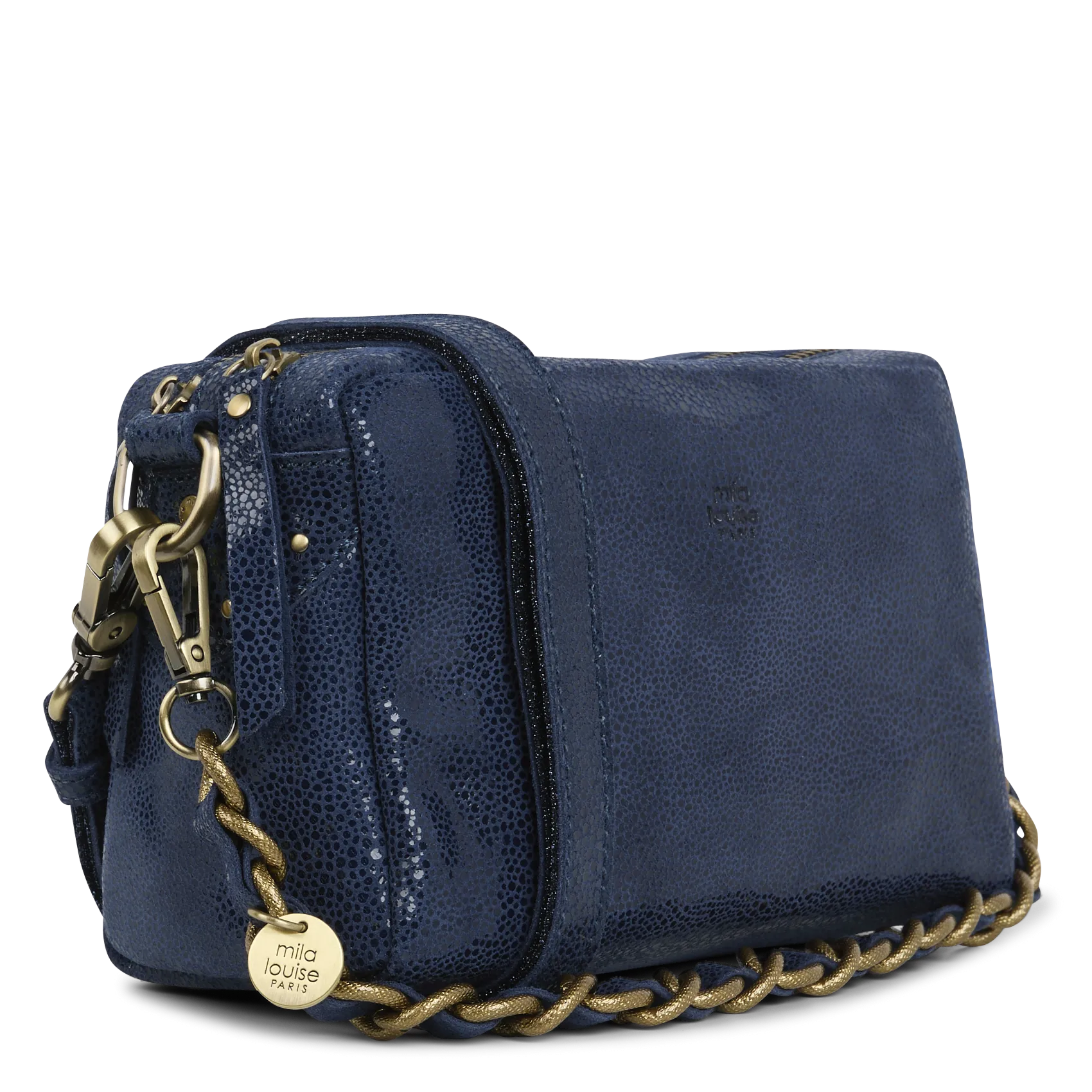  MILA LOUISE   MAMA - Borsa a tracolla in pelle coccodrillo | Blu