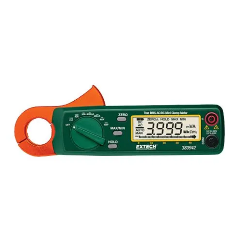 Misuratore a morsetto c.a./c.c. miniaturizzato Extech 380942, Max 30A ca, Max 400V cc