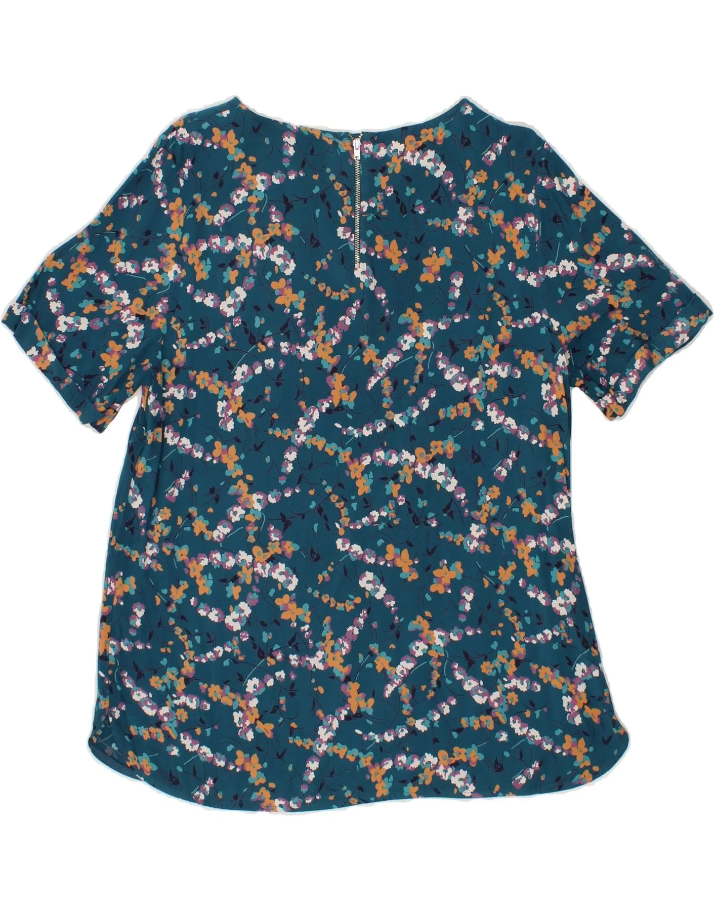 MONSOON Womens Blouse Top UK 14 Medium  Blue Floral Viscose