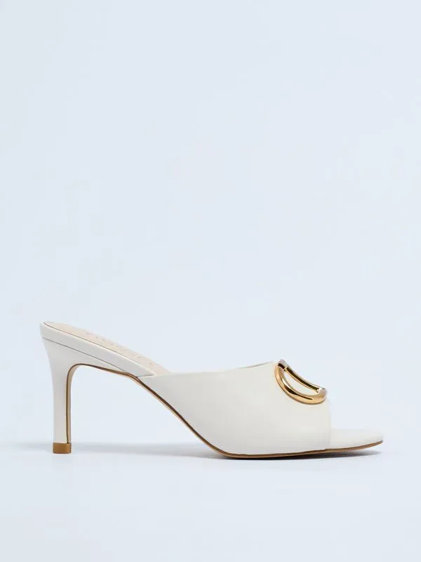 Mules donna Twinset in similpelle Neve
