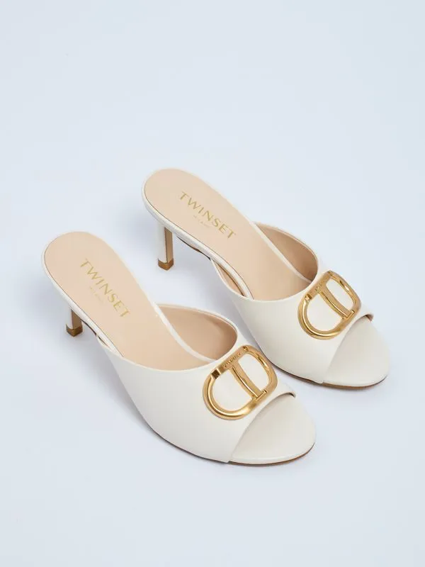 Mules donna Twinset in similpelle Neve