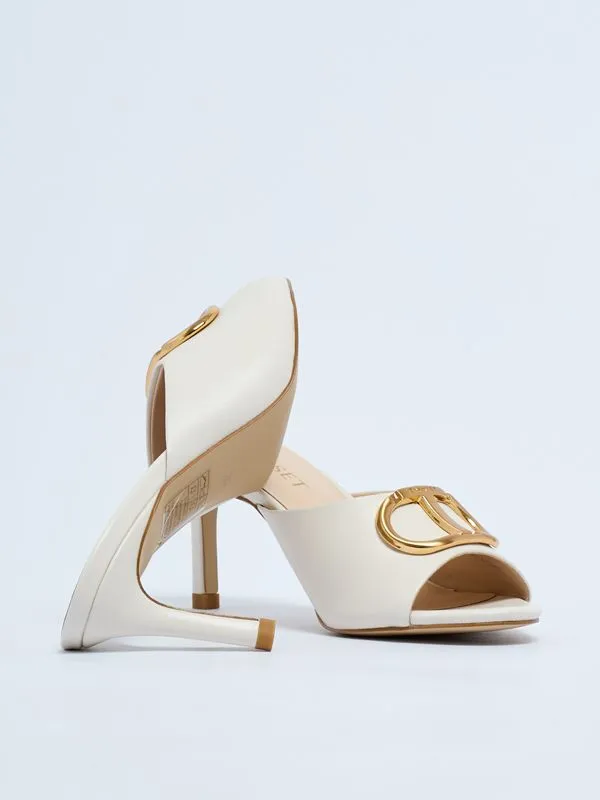 Mules donna Twinset in similpelle Neve