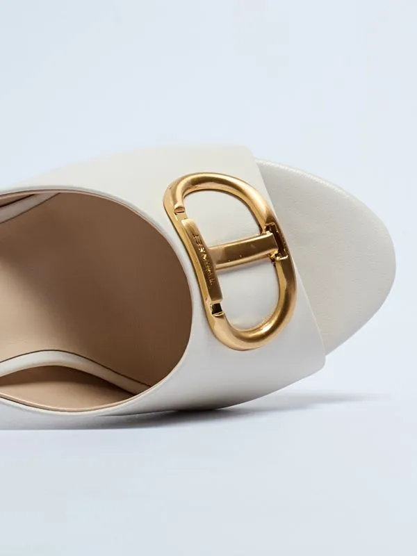 Mules donna Twinset in similpelle Neve