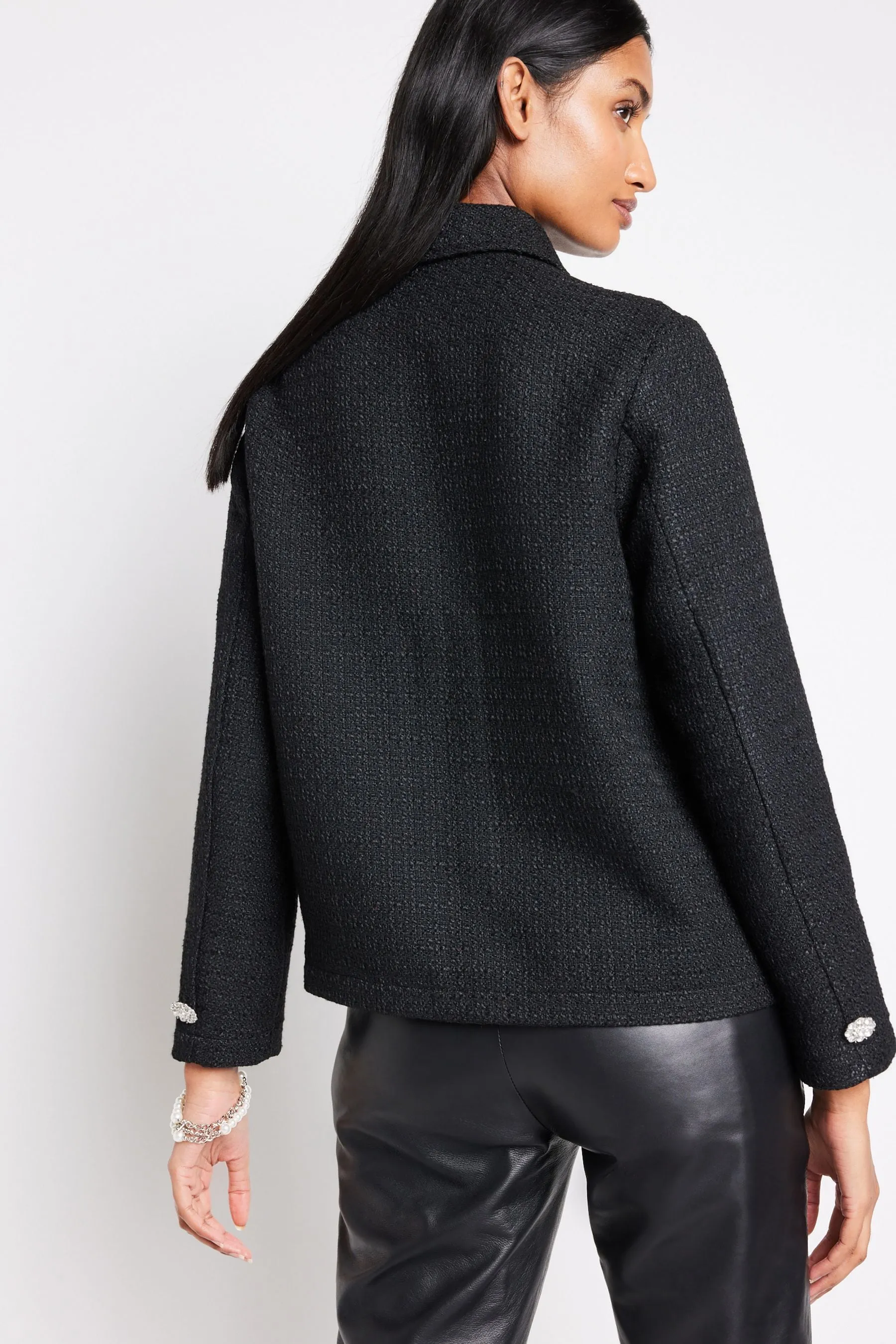 Nero  - Giacca stile camicia in bouclé
