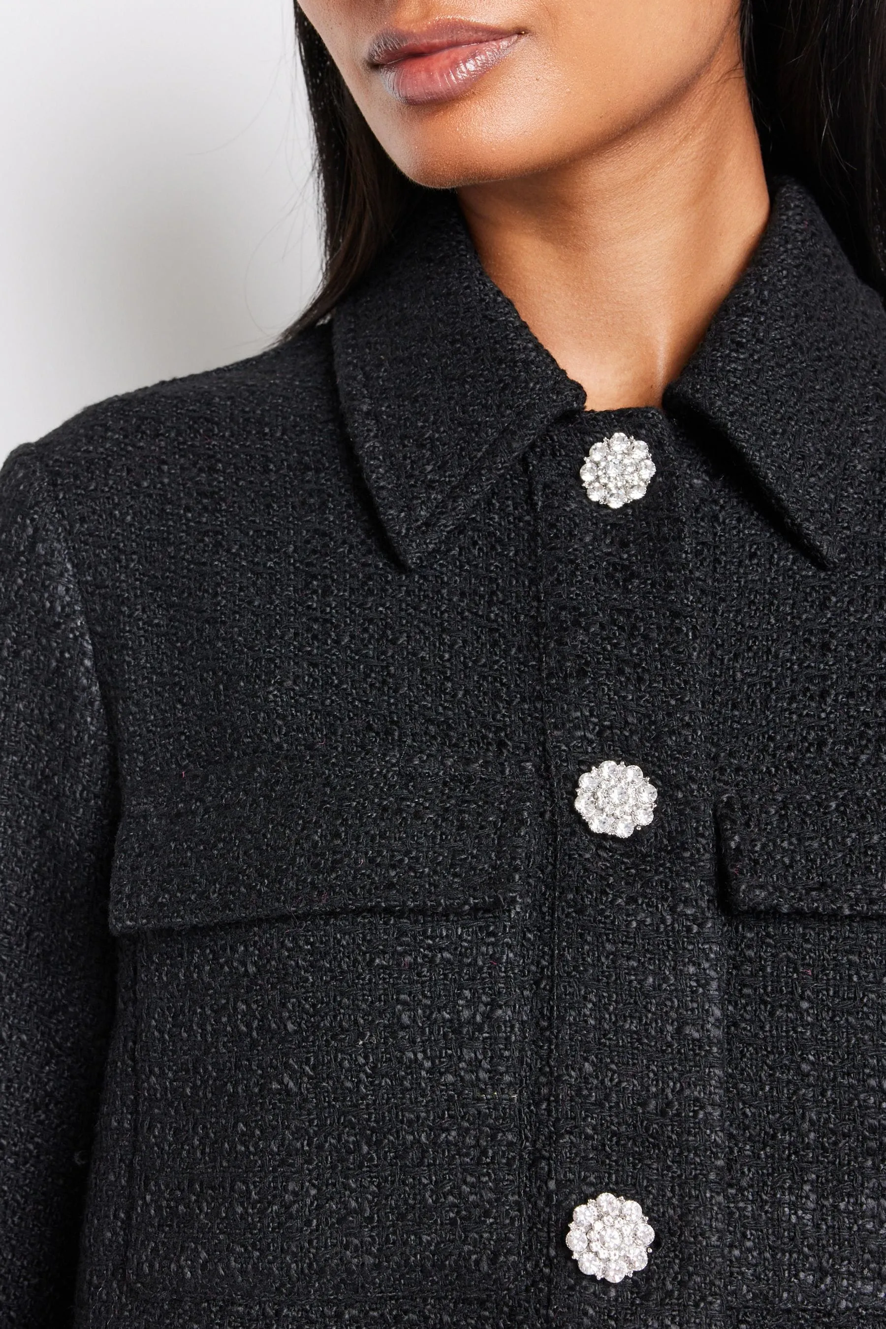 Nero  - Giacca stile camicia in bouclé