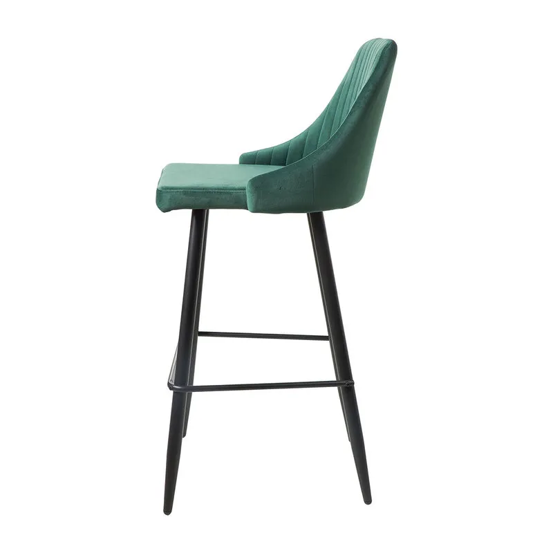 Novità Home Velluto - Set 2 sgabelli in velluto verde