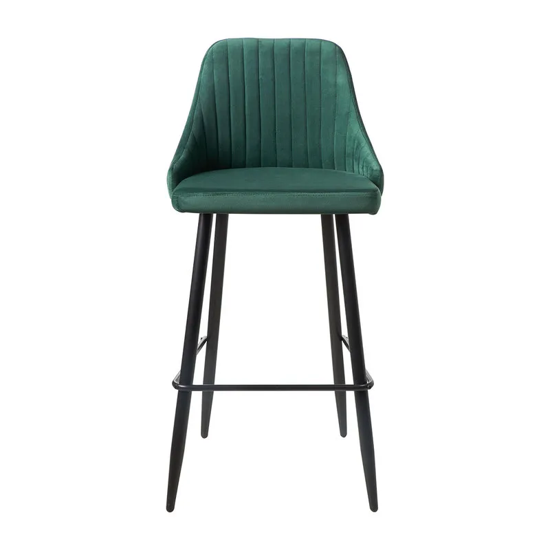 Novità Home Velluto - Set 2 sgabelli in velluto verde