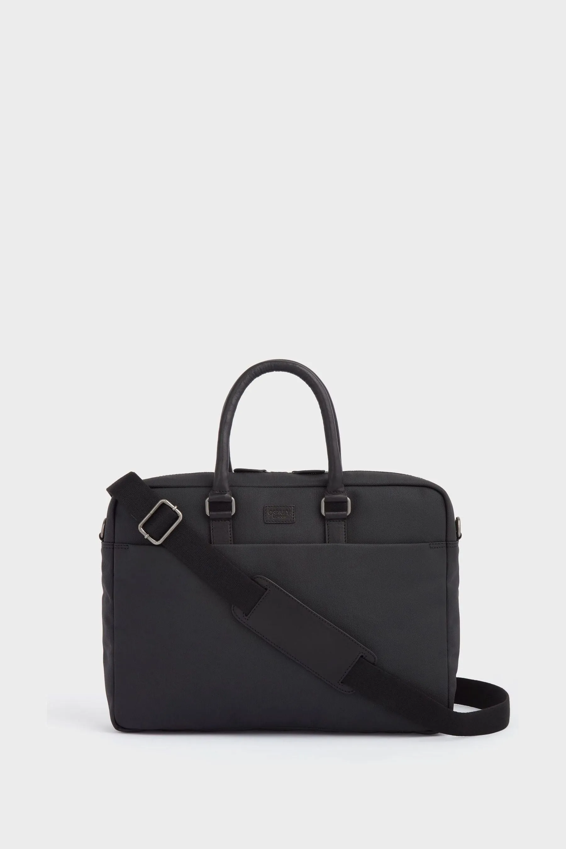 OSPREY LONDON Tela cerata e borsa per laptop Grantham in pelle di vitello smaltata