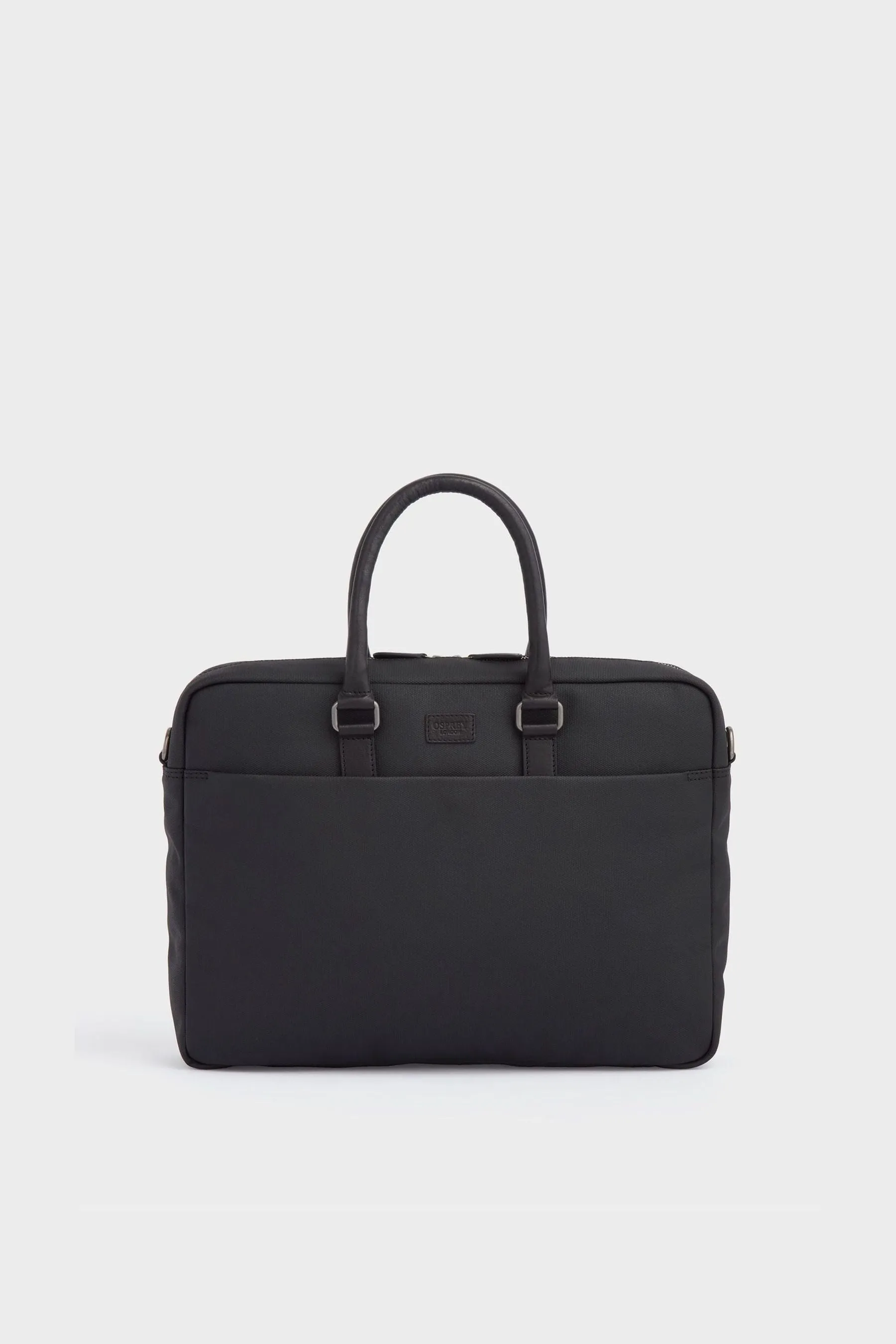OSPREY LONDON Tela cerata e borsa per laptop Grantham in pelle di vitello smaltata