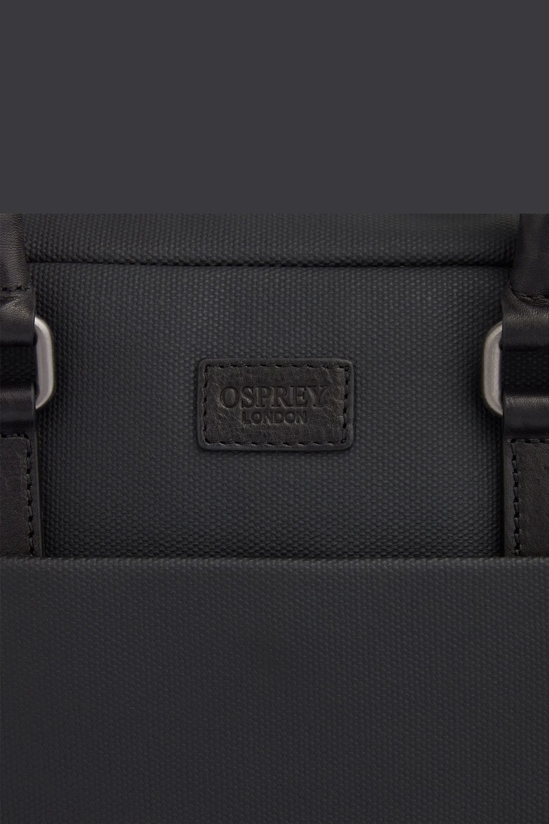 OSPREY LONDON Tela cerata e borsa per laptop Grantham in pelle di vitello smaltata