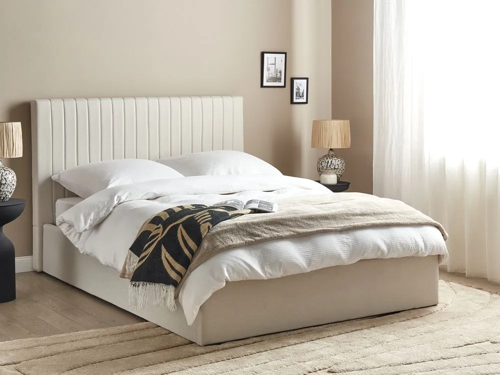 Ottoman Bed Fabric VION 140 x 200 cm (EU Double) Beige