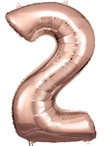 Palloncino numero 2 oro rosa 86 cm