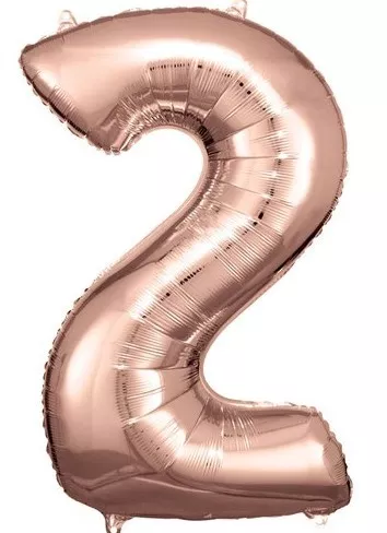 Palloncino numero 2 oro rosa 86 cm
