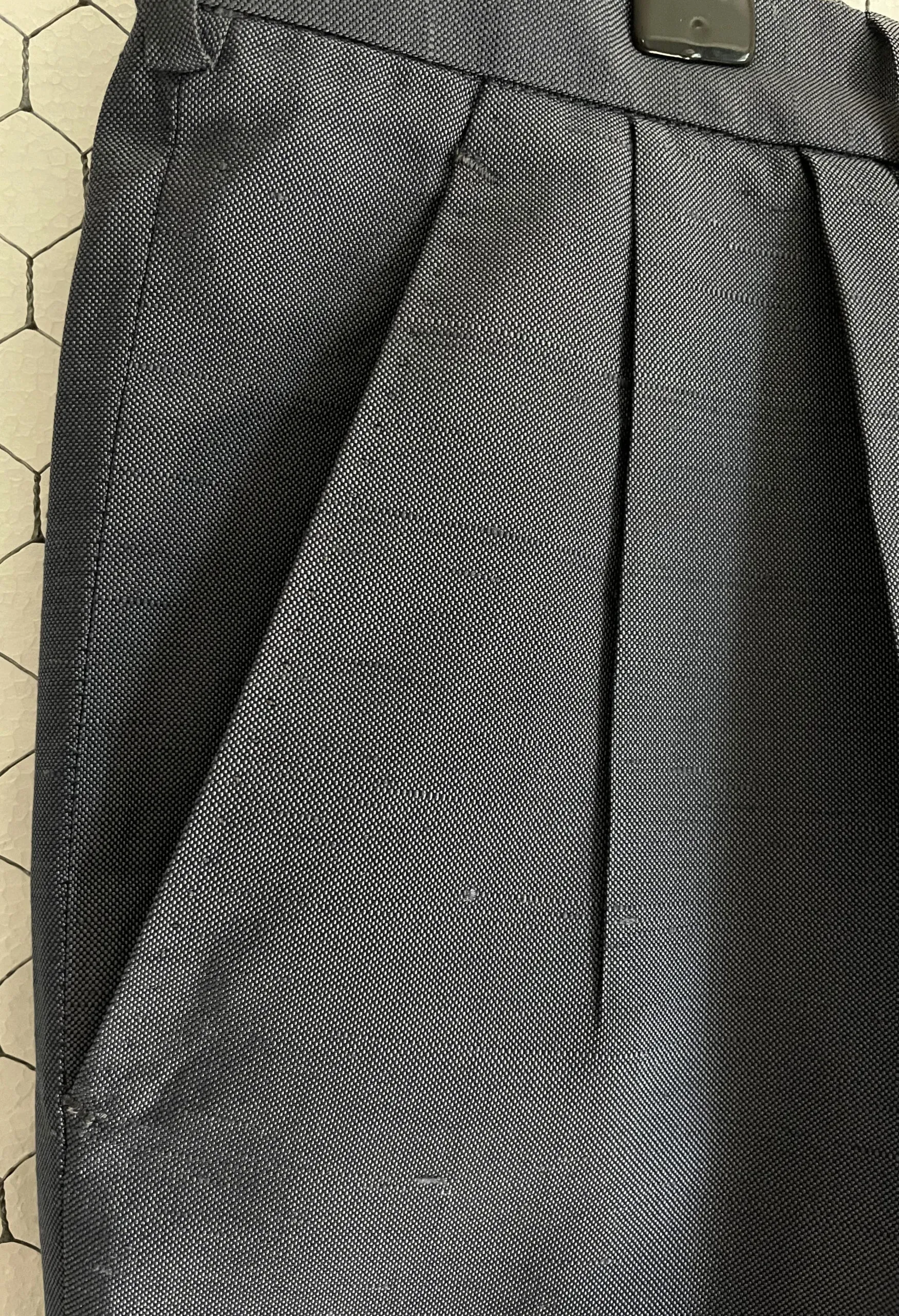 Pantalone maschile vintage sartoriale in shantung misto seta azzurro