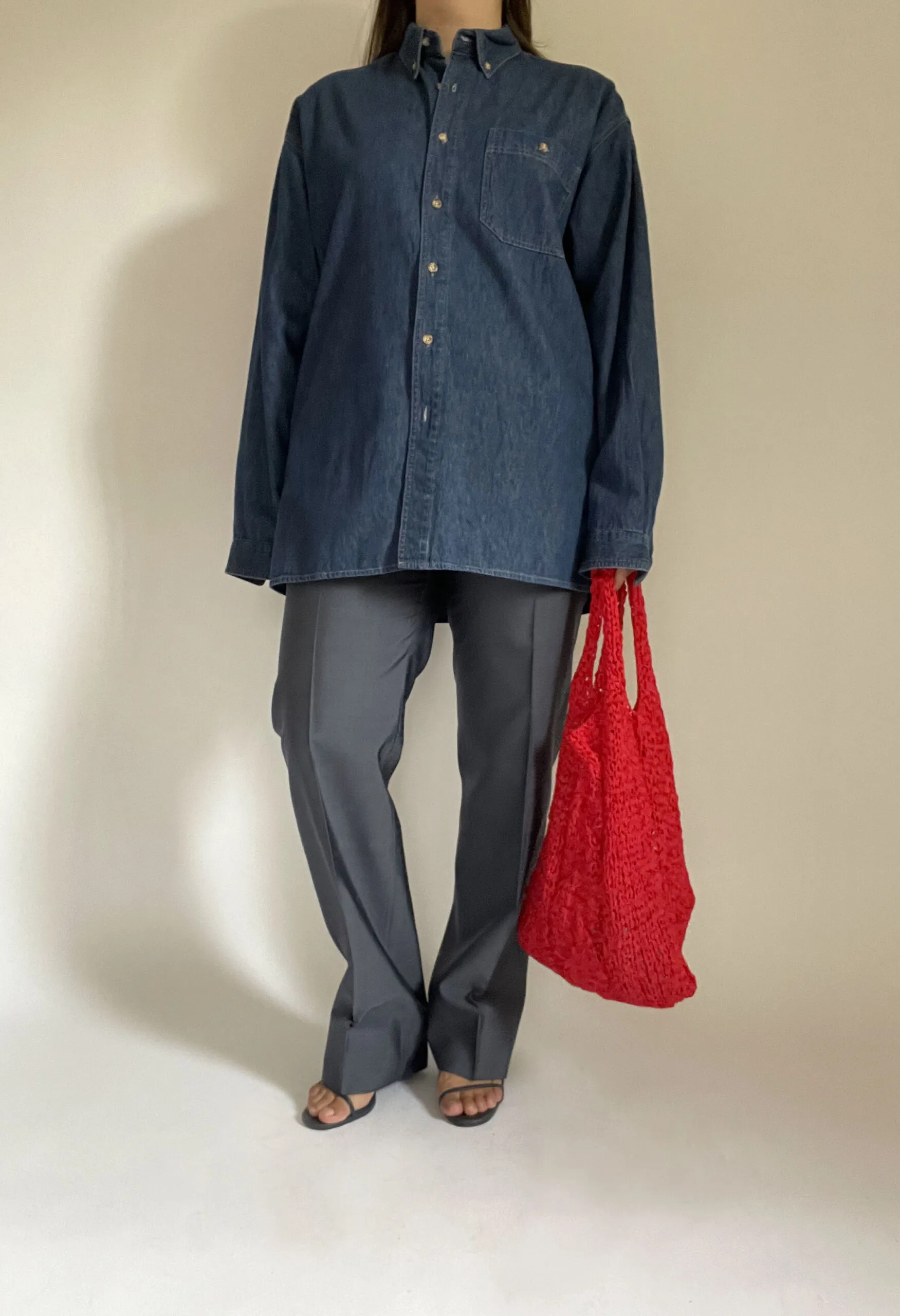 Pantalone maschile vintage sartoriale in shantung misto seta azzurro