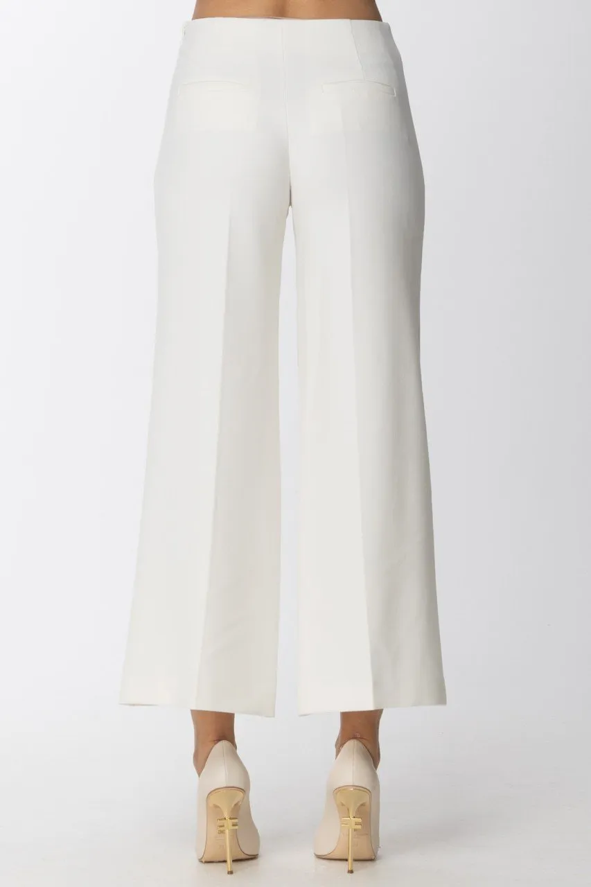 Pantaloni a palazzo con bottoni laterali WHITE