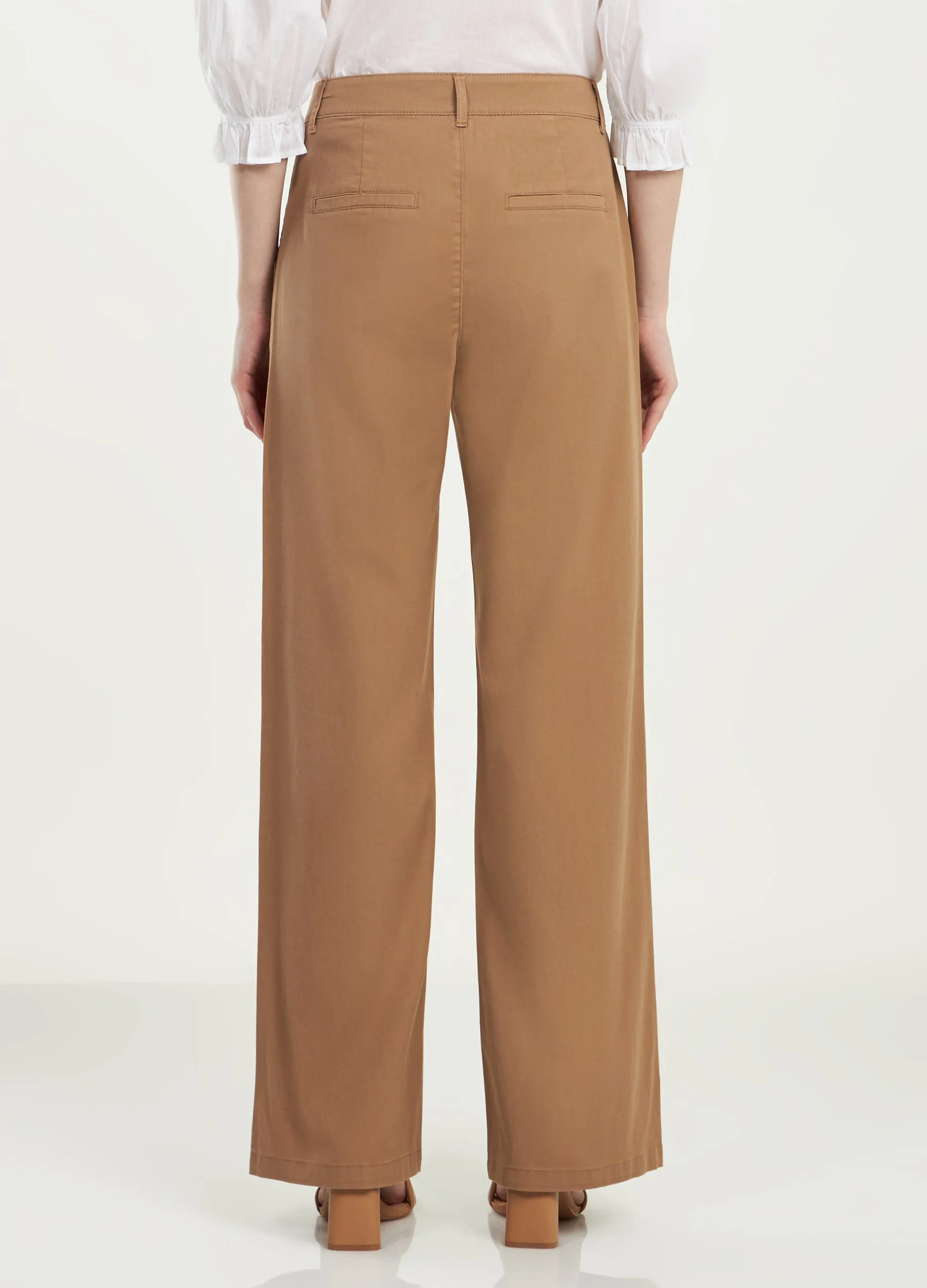Pantaloni a palazzo in cotone elasticizzato donna