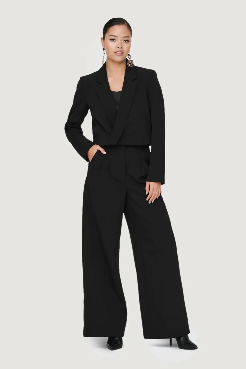 Pantaloni a palazzo Jacqueline de Yong jdystella hw wideleg Nero