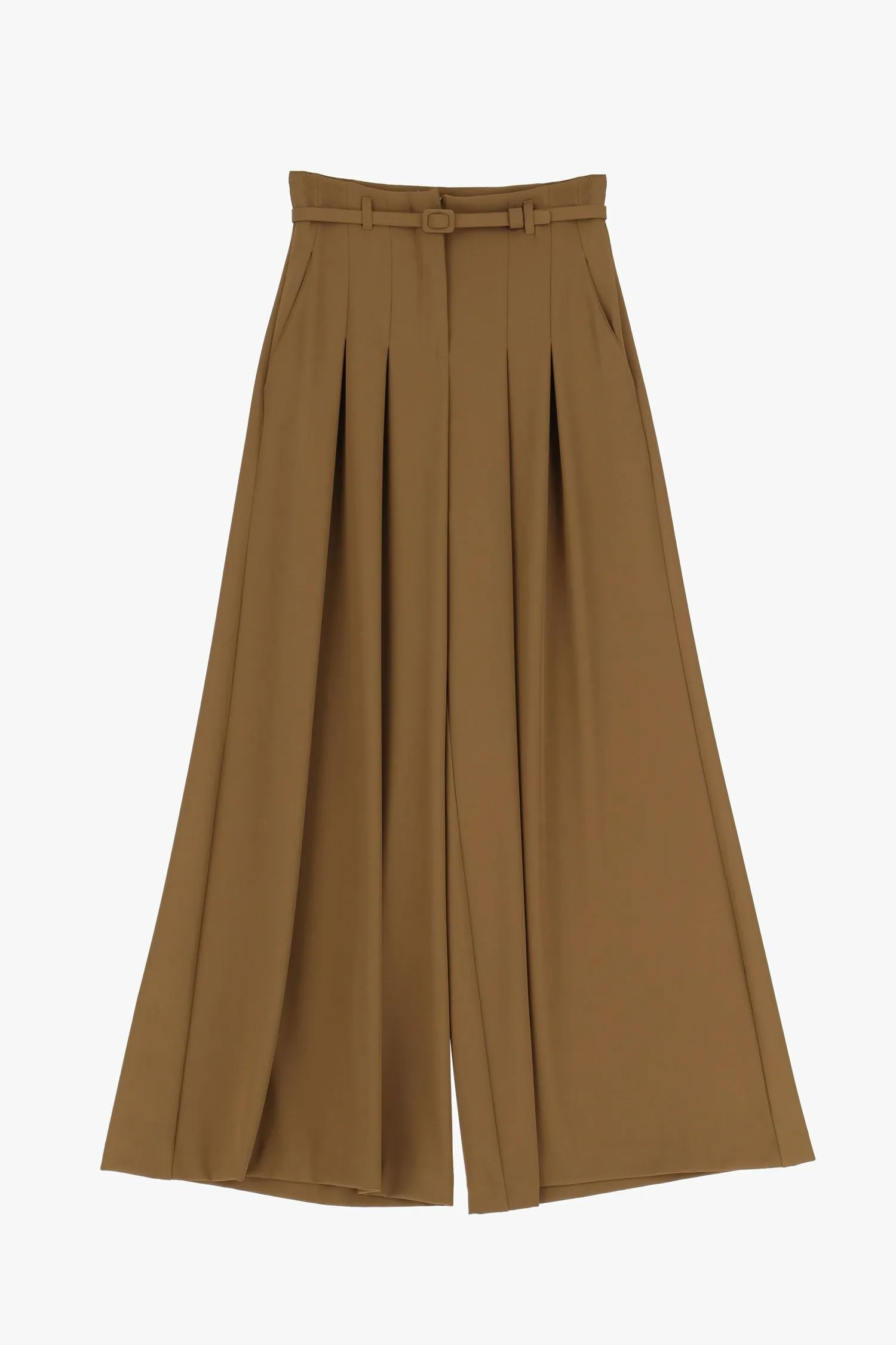 Pantaloni a palazzo monocolour con cintura e pinces IMPERIAL