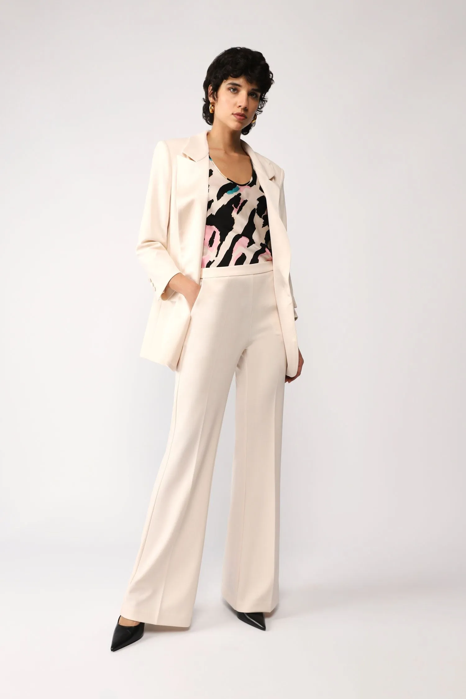 PANTALONI A PALAZZO MONOCOLOUR CON PIEGA STIRATA IMPERIAL