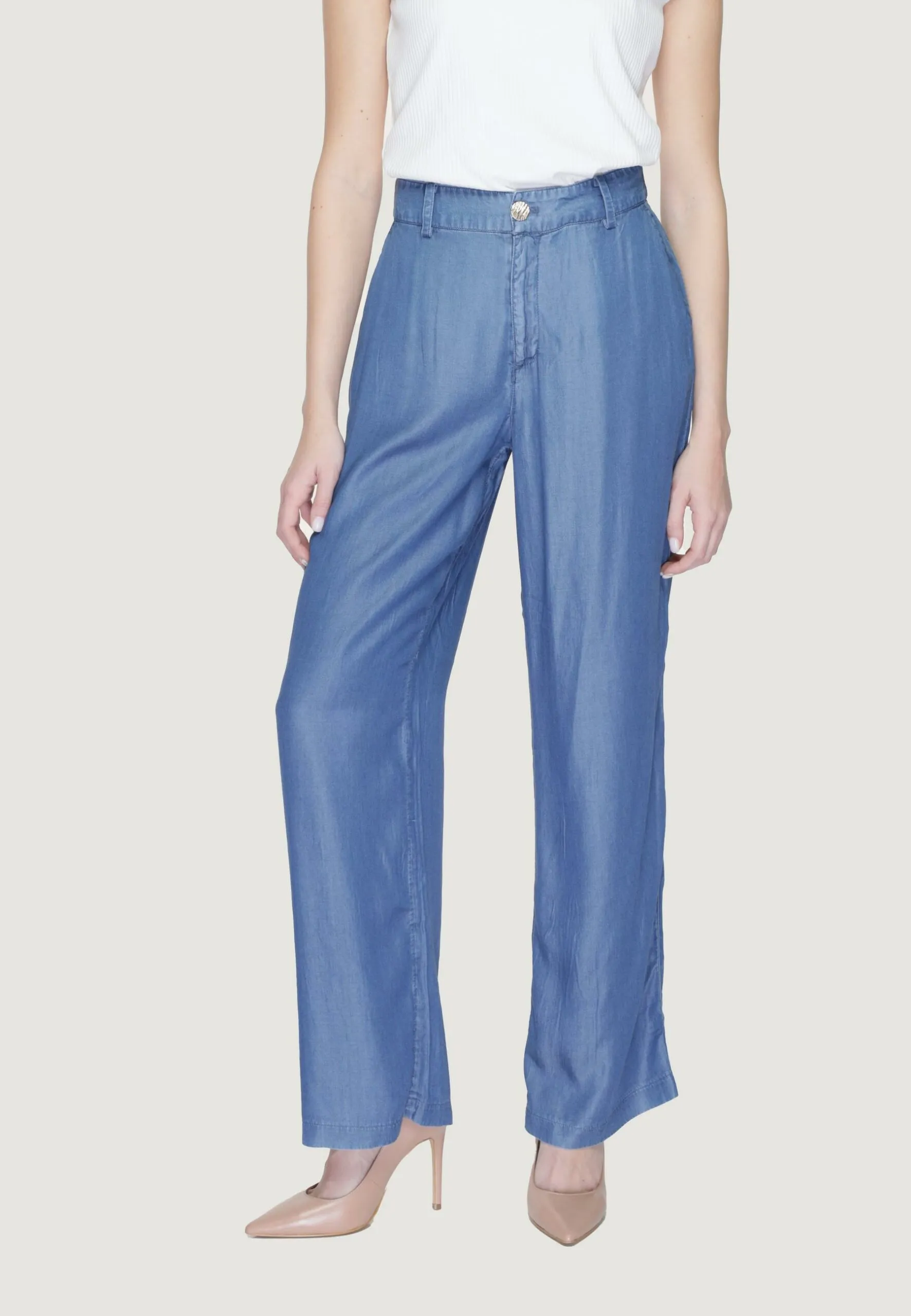 Pantaloni a palazzo Vila Clothes Viurla Hw Wide Dbd/R Denim
