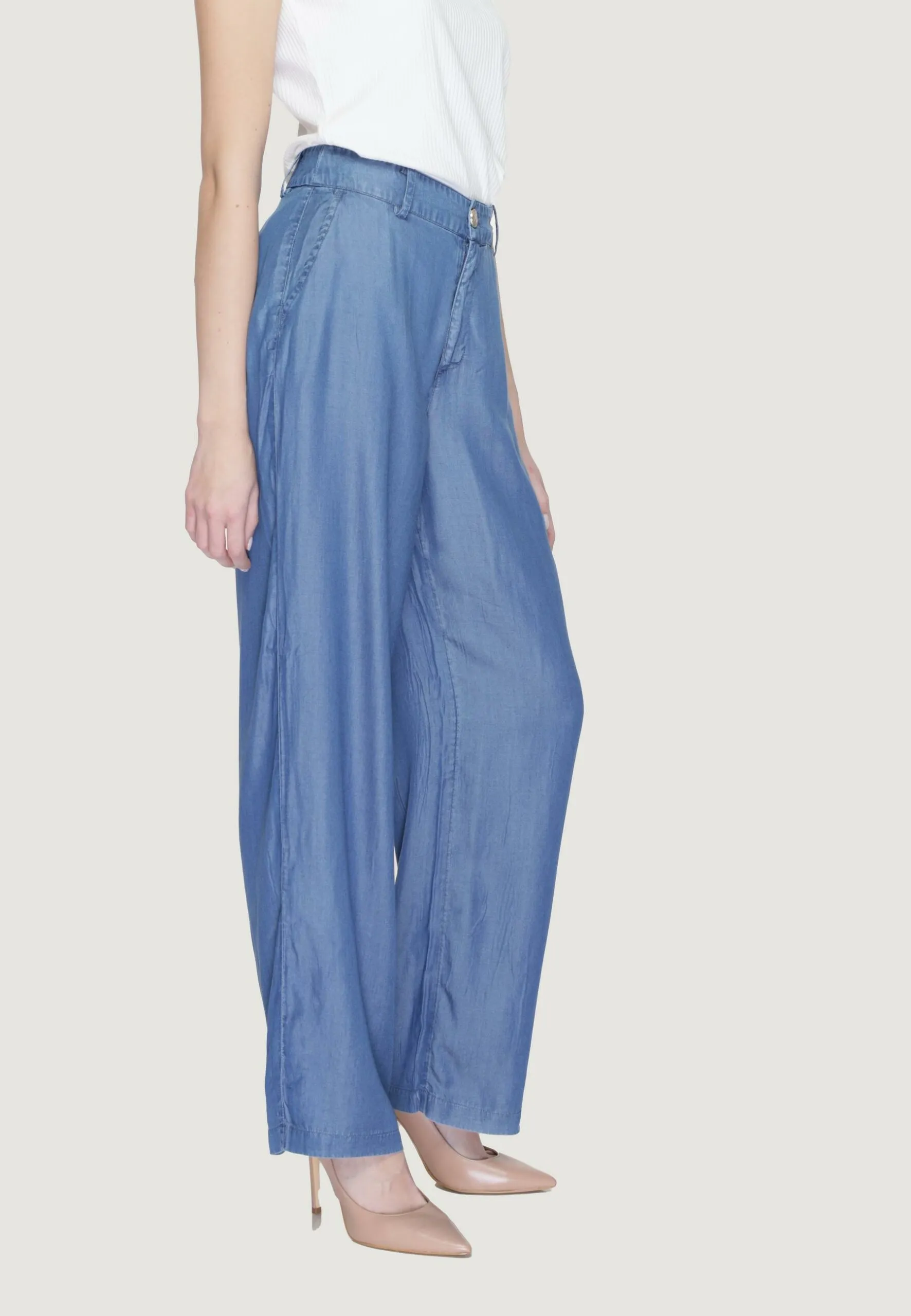 Pantaloni a palazzo Vila Clothes Viurla Hw Wide Dbd/R Denim
