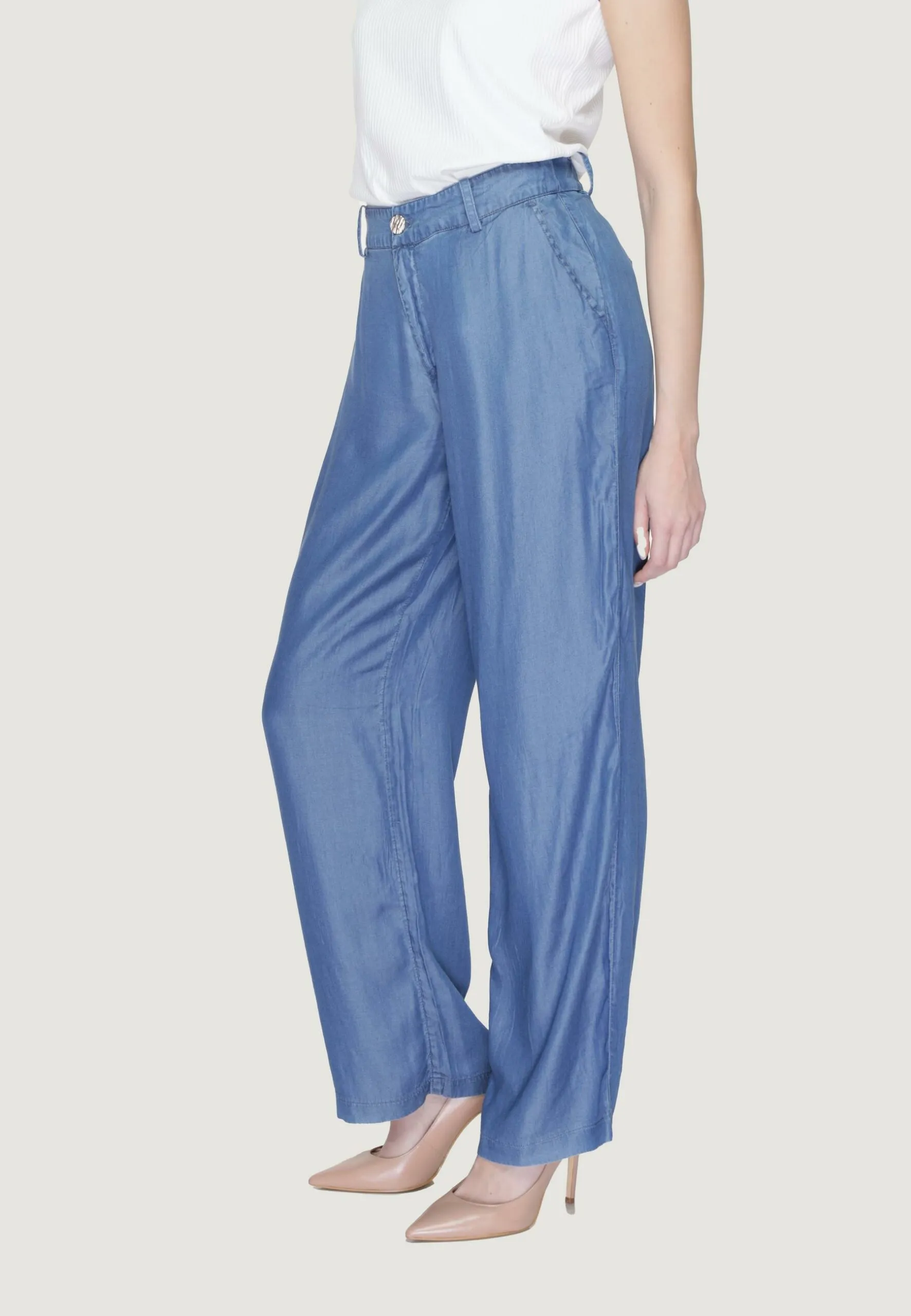 Pantaloni a palazzo Vila Clothes Viurla Hw Wide Dbd/R Denim