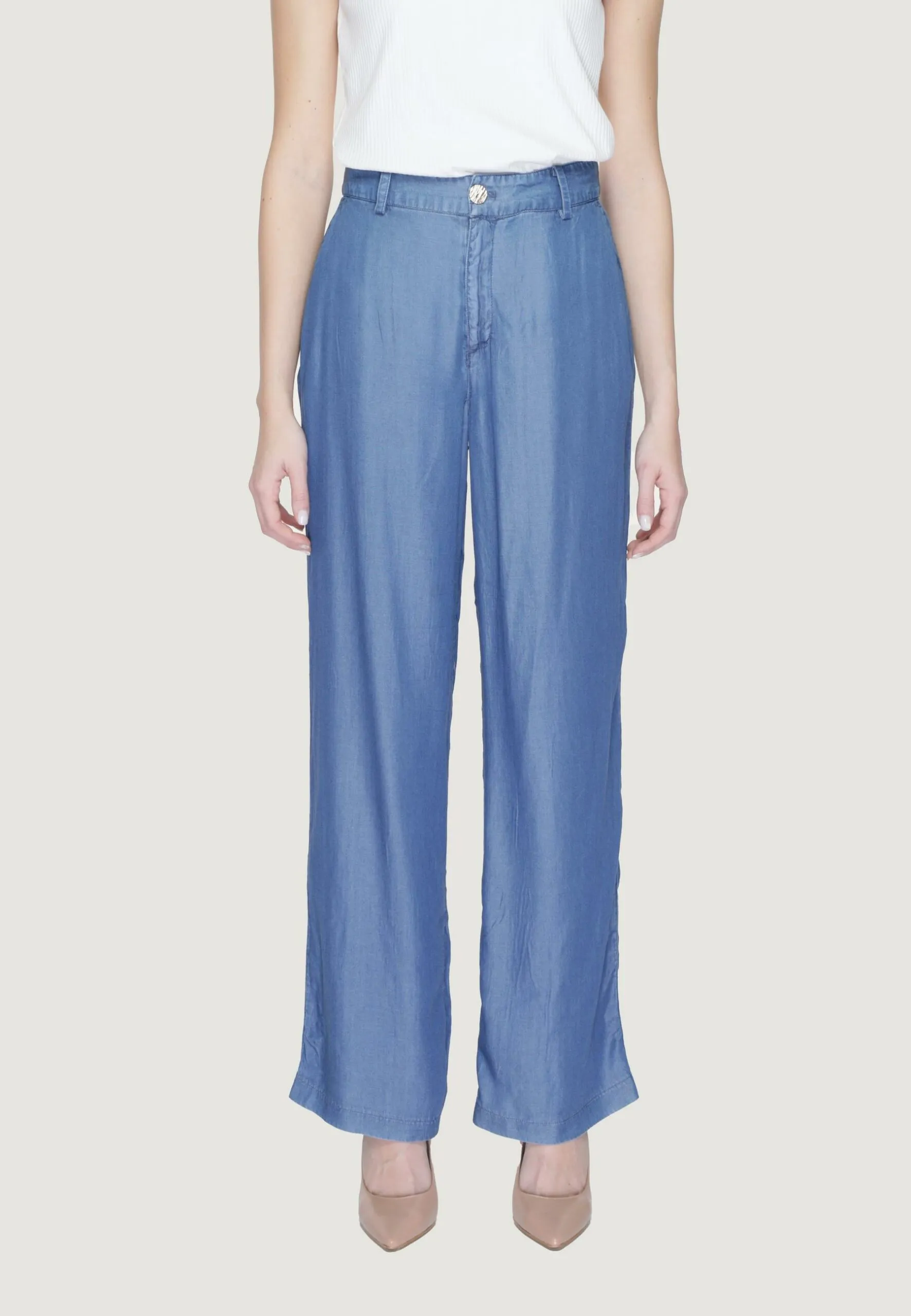 Pantaloni a palazzo Vila Clothes Viurla Hw Wide Dbd/R Denim