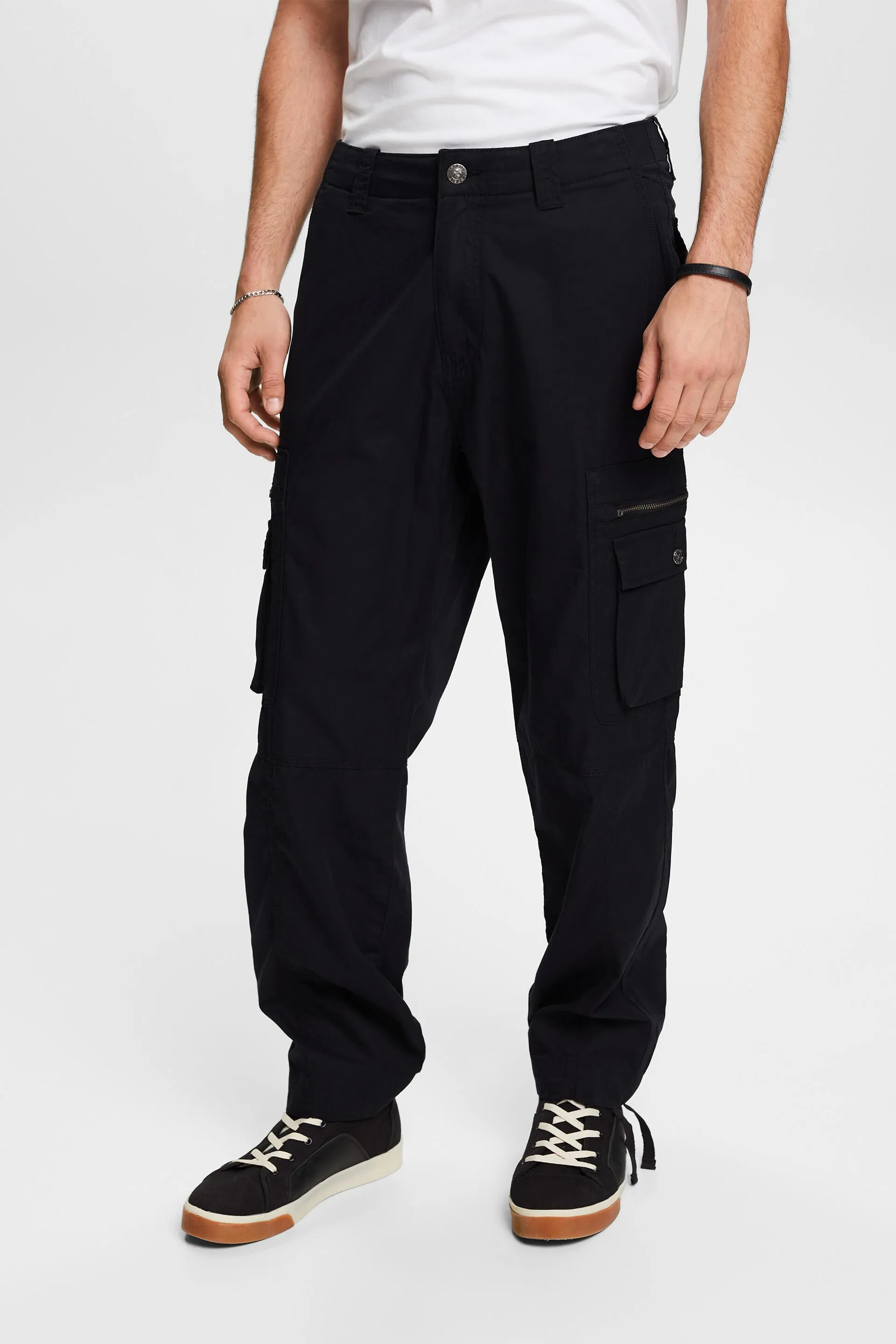 Pantaloni cargo dritti in twill