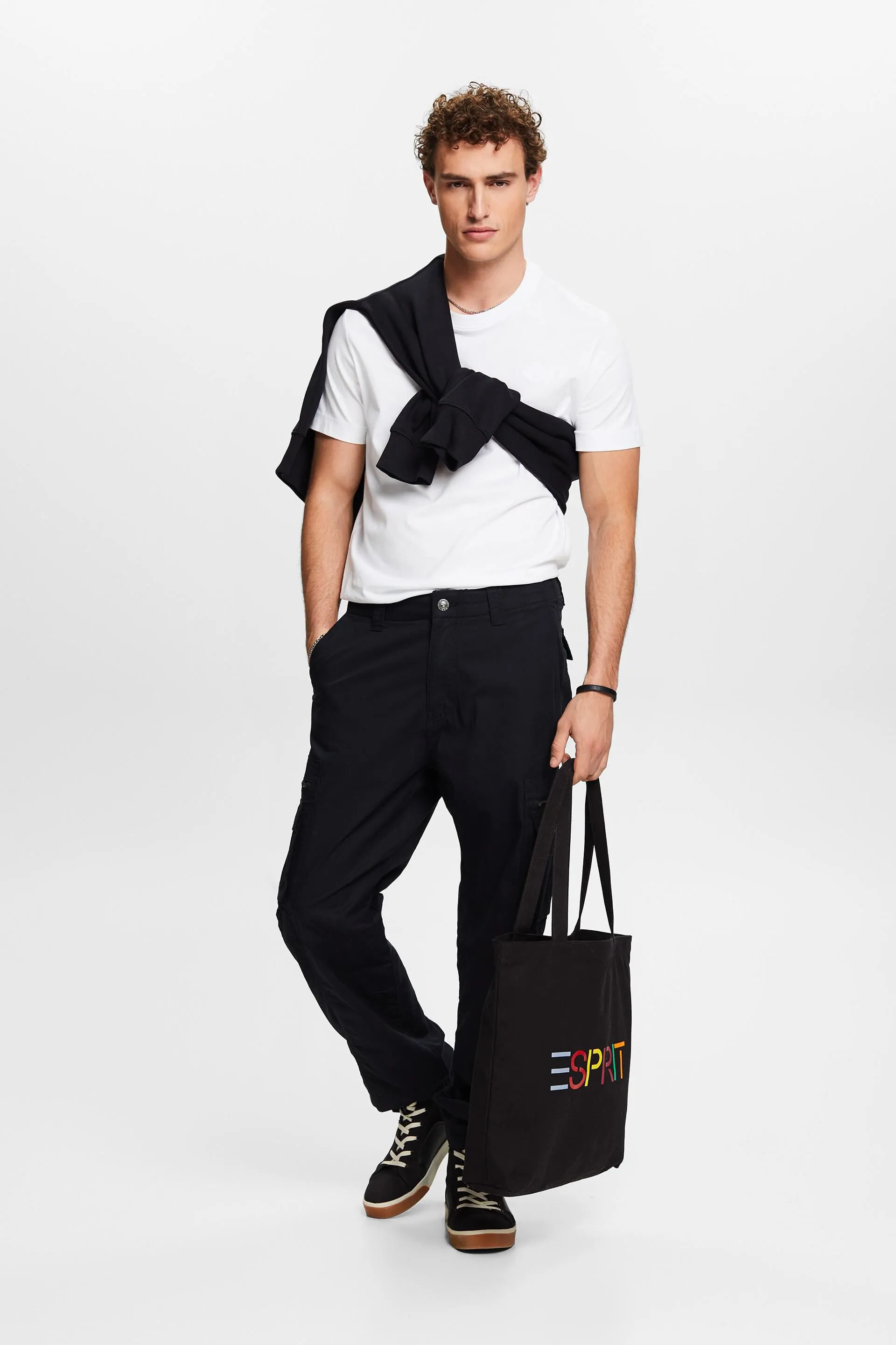 Pantaloni cargo dritti in twill