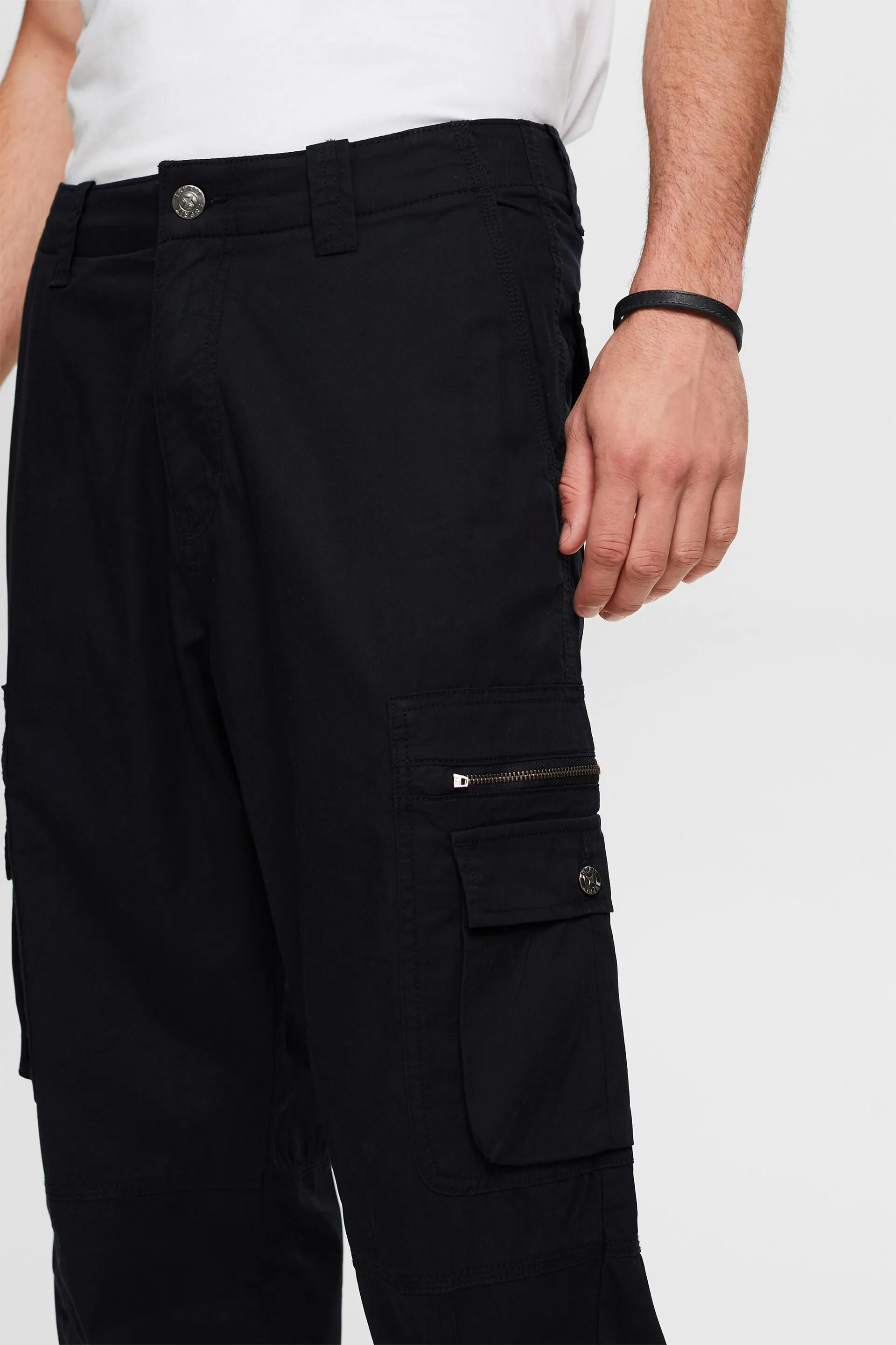 Pantaloni cargo dritti in twill