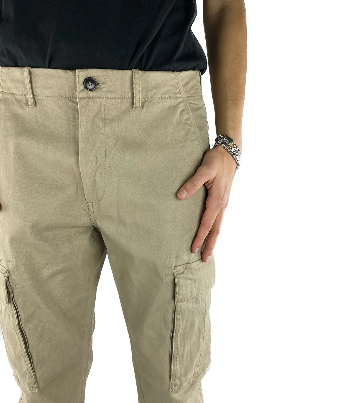 Pantaloni Cargo Uomo Borghese