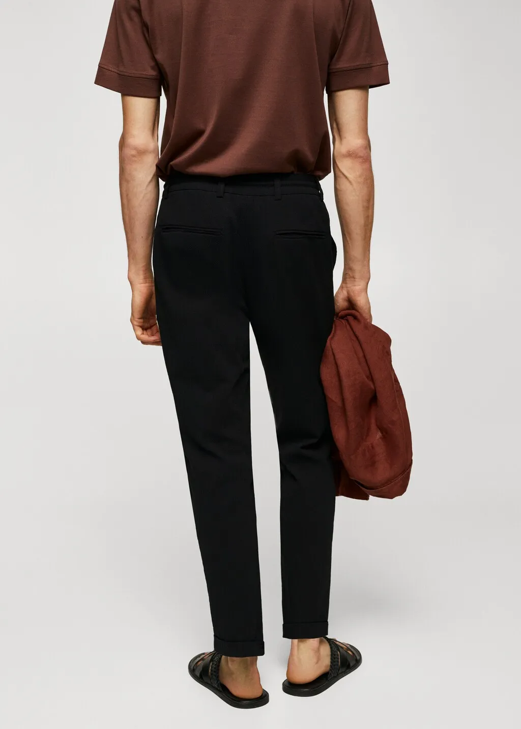 Pantaloni cotone seersucker laccio