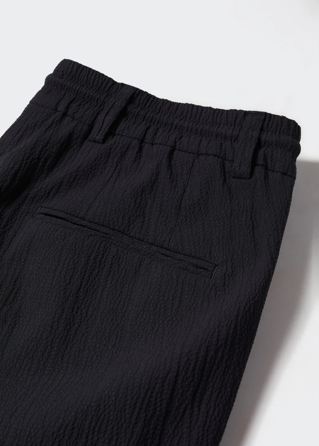 Pantaloni cotone seersucker laccio