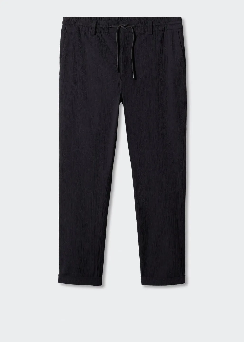 Pantaloni cotone seersucker laccio
