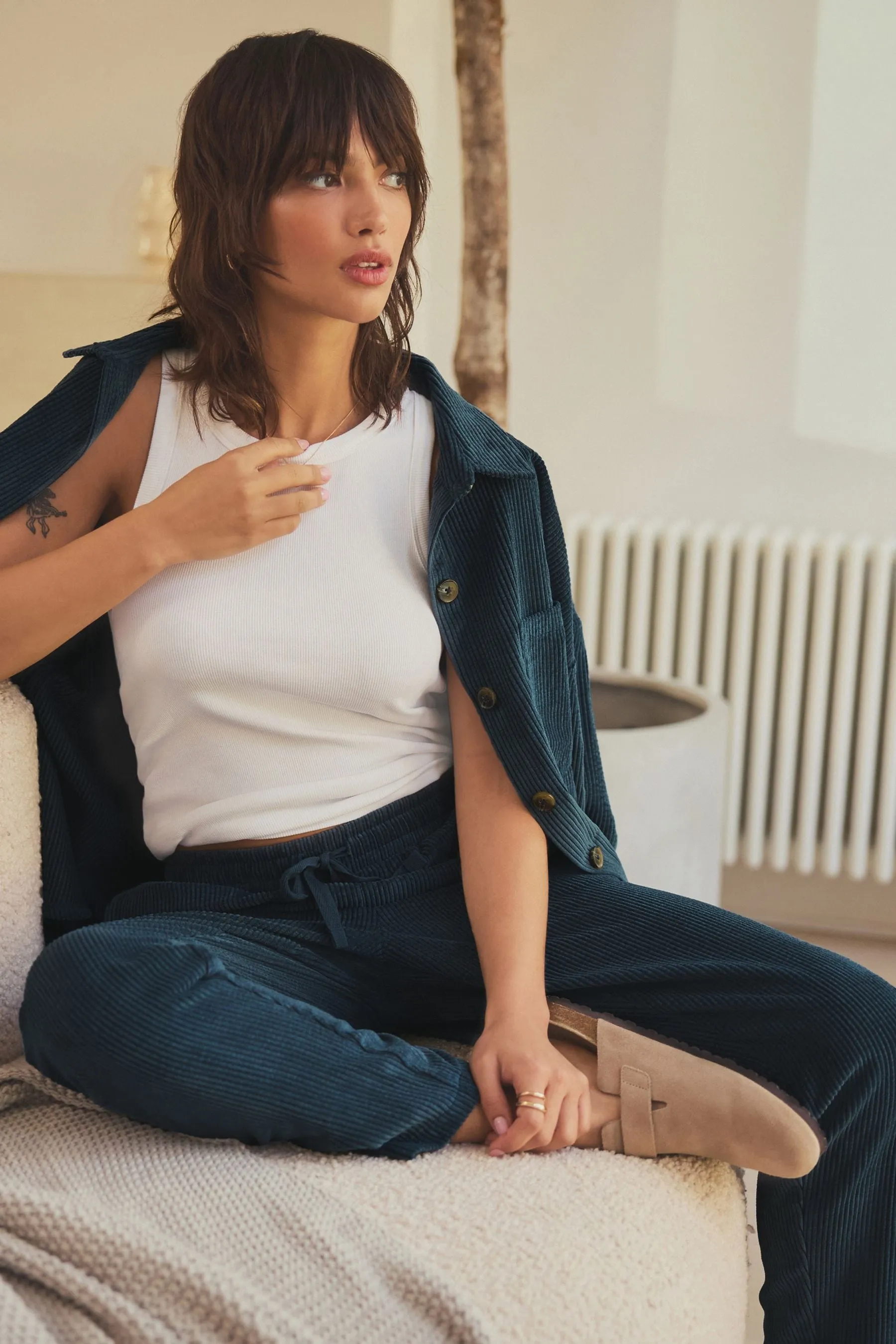 Pantaloni da jogging in velluto a coste