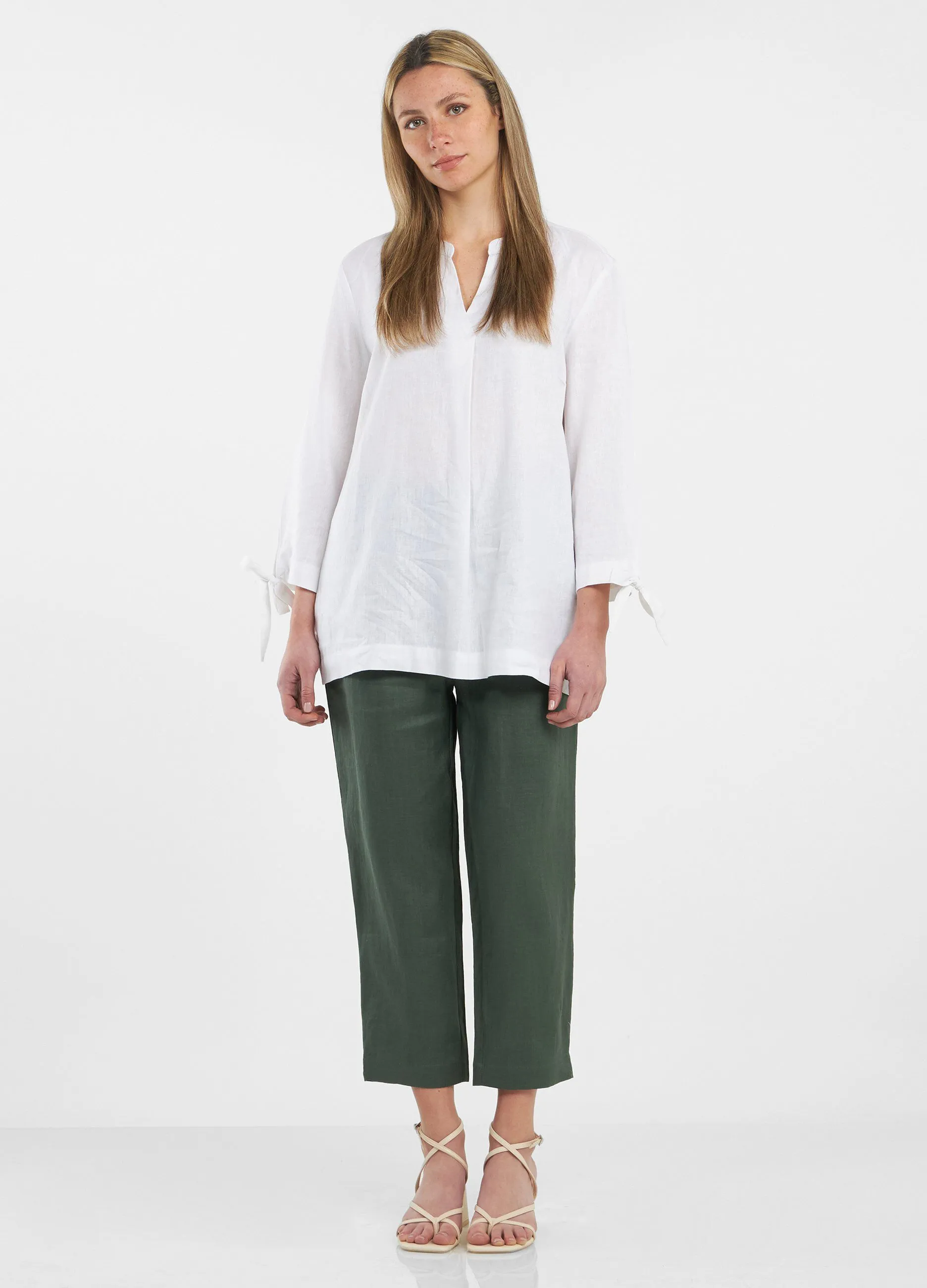 Pantaloni in puro lino donna
